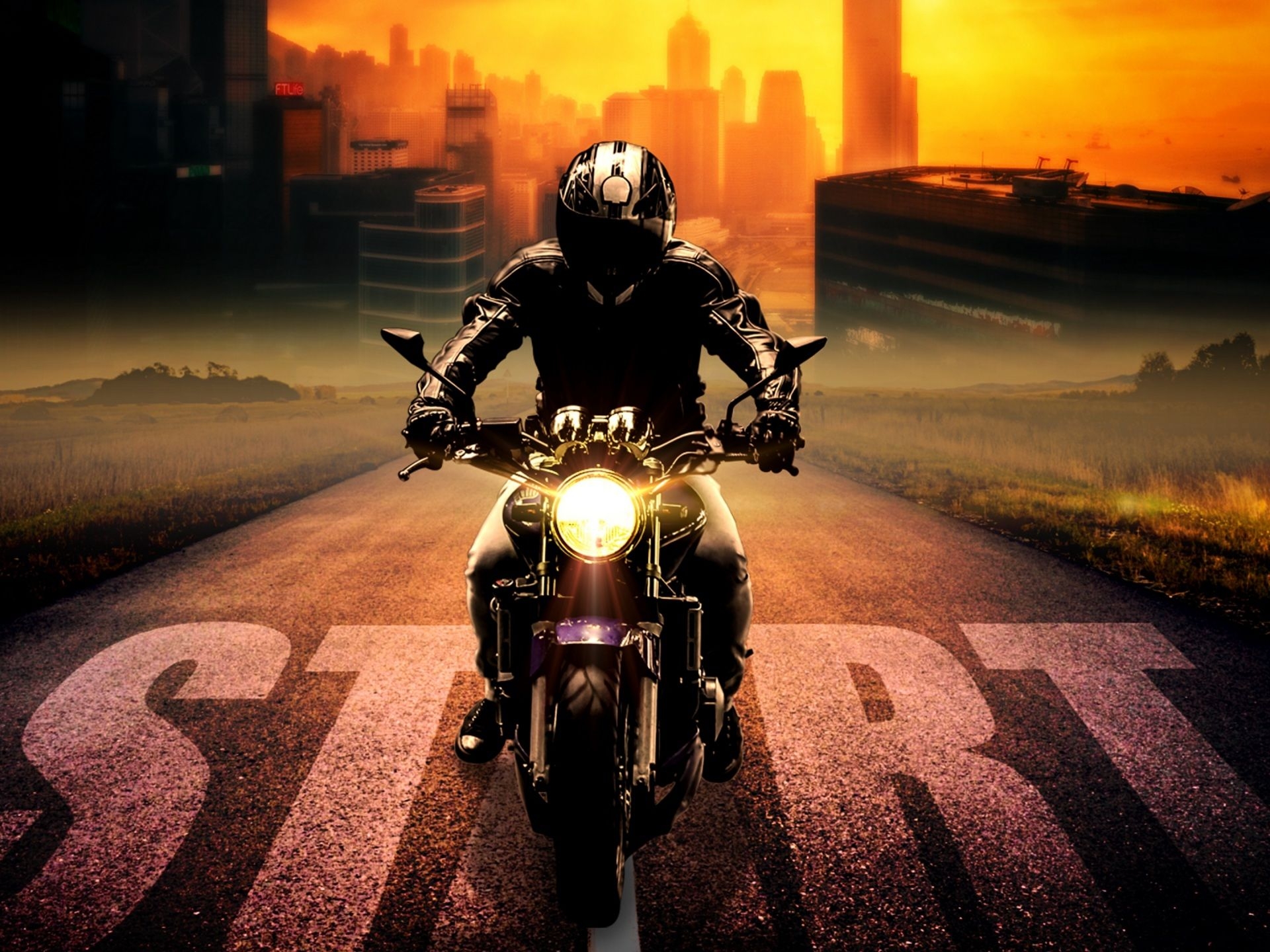 1920x1440 Wallpaper 4k biker, bike, motorcycle, motorcyclist, photohop 4k Bike, Biker, Motorcycle, Desktop