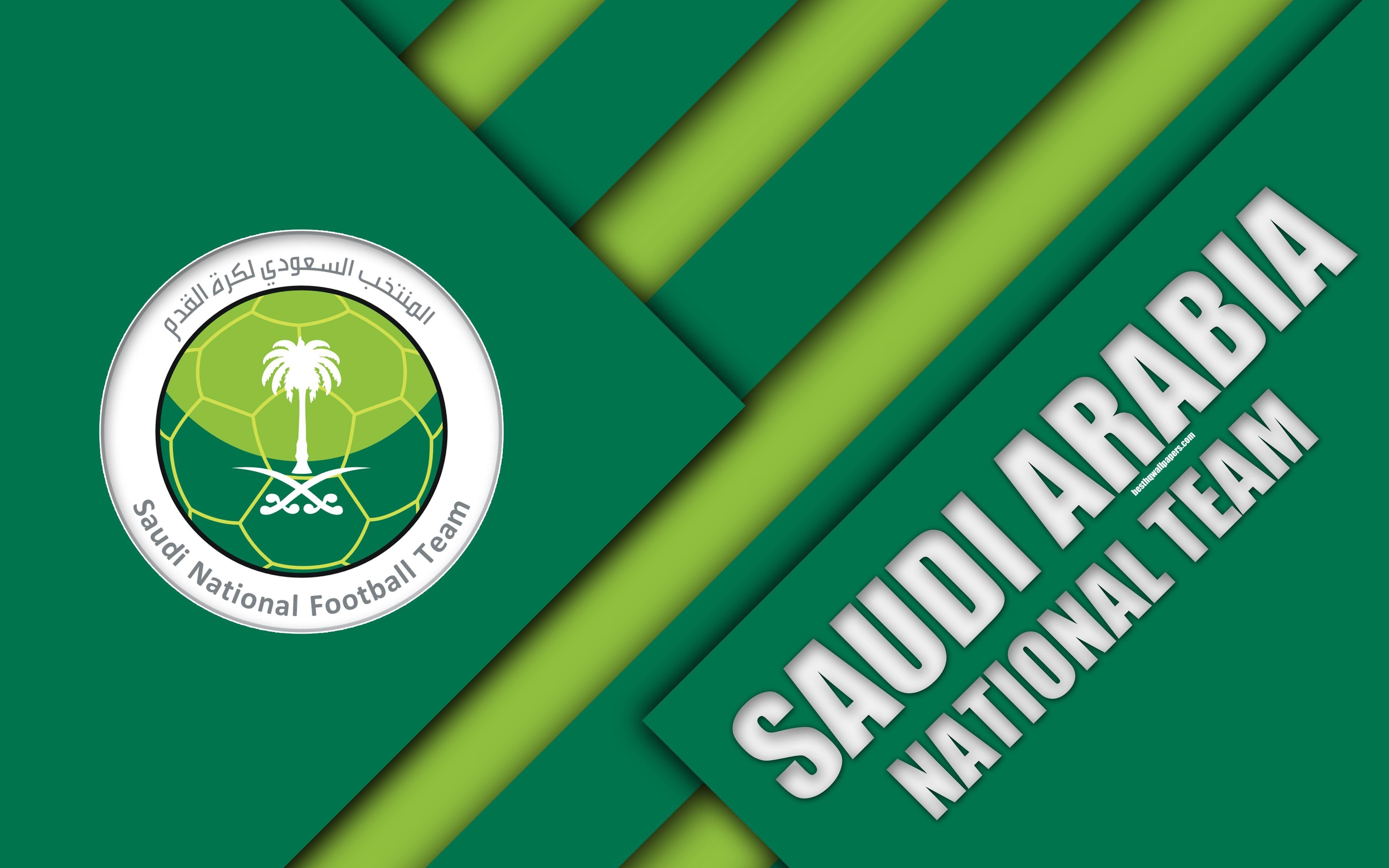 3840x2400 Download wallpaper Saudi Arabia national football team, 4k, emblem, Desktop