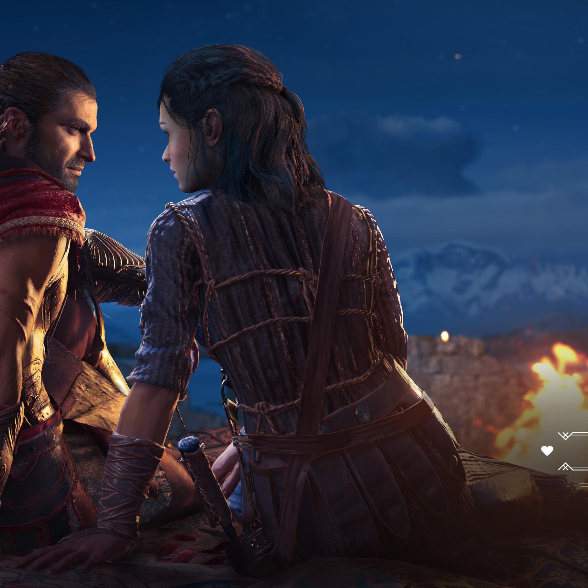 2050x2050 Assassins Creed Odyssey Love Story With Kyra 4k iPad Air, Phone