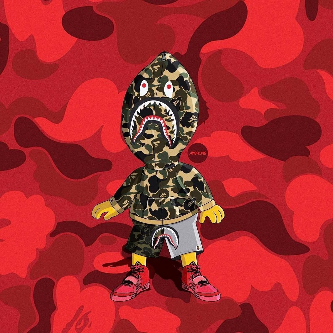 1080x1080 Bape Bart Wallpaperwallpaperafari.com, Phone