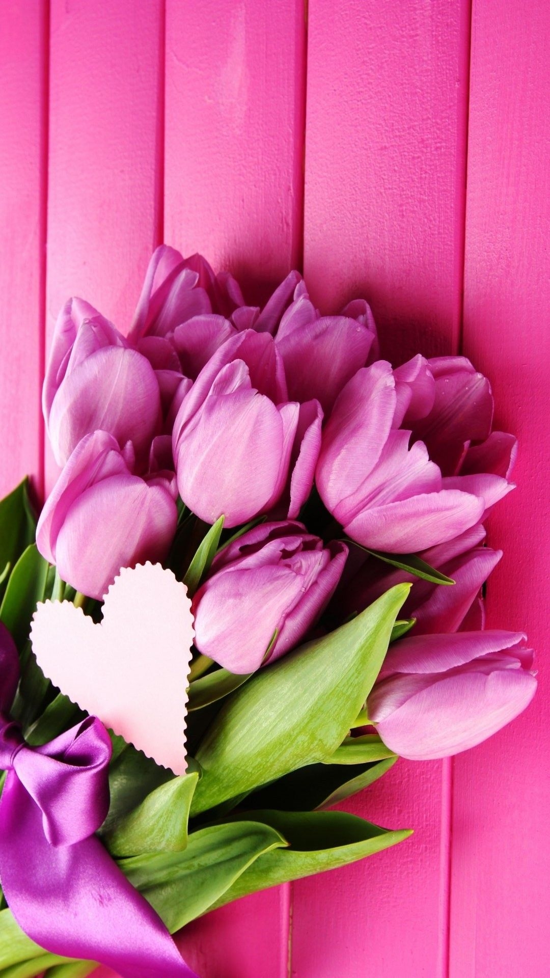 1080x1920 Violet Tulips Bouquet Wallpaper iPhone 3D iPhone Wallpaper, Phone