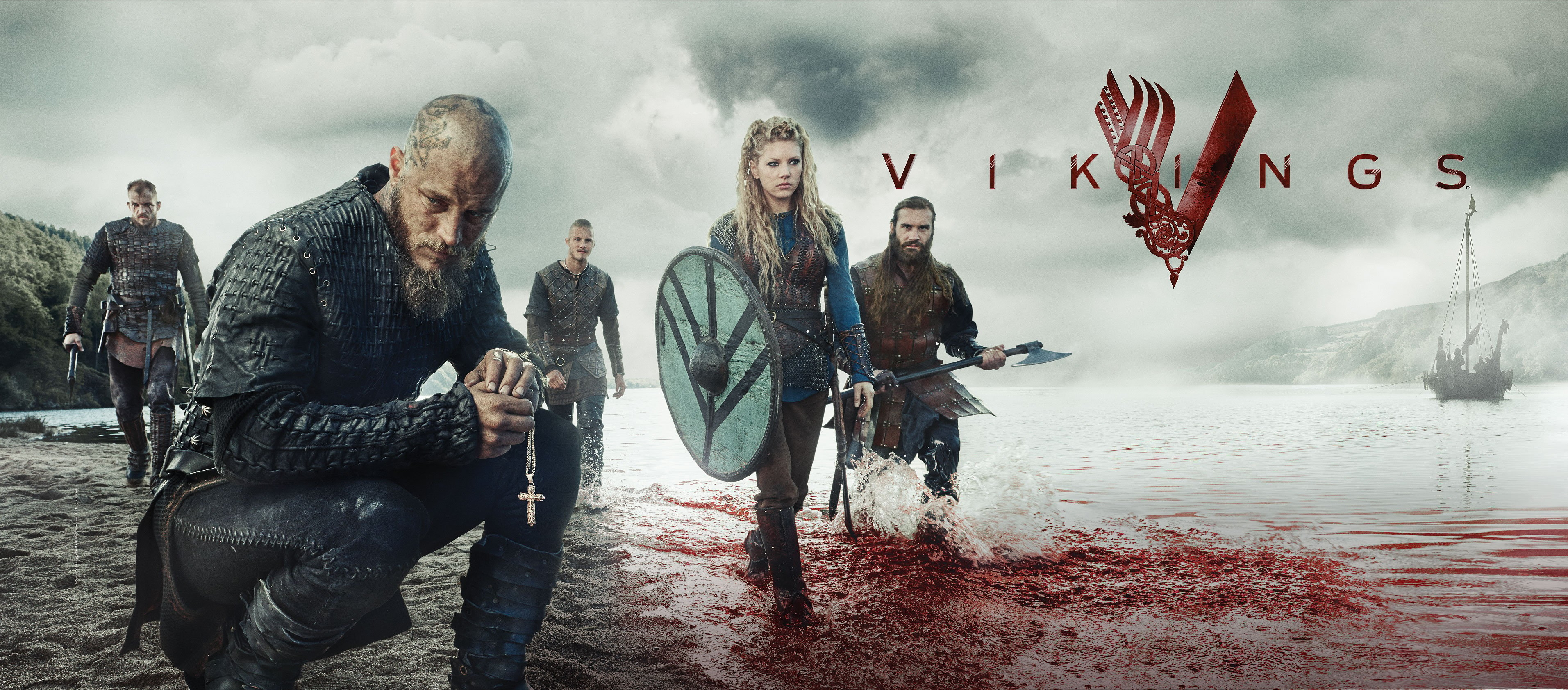 3830x1690 Vikings Wallpaper Free Vikings Background, Dual Screen