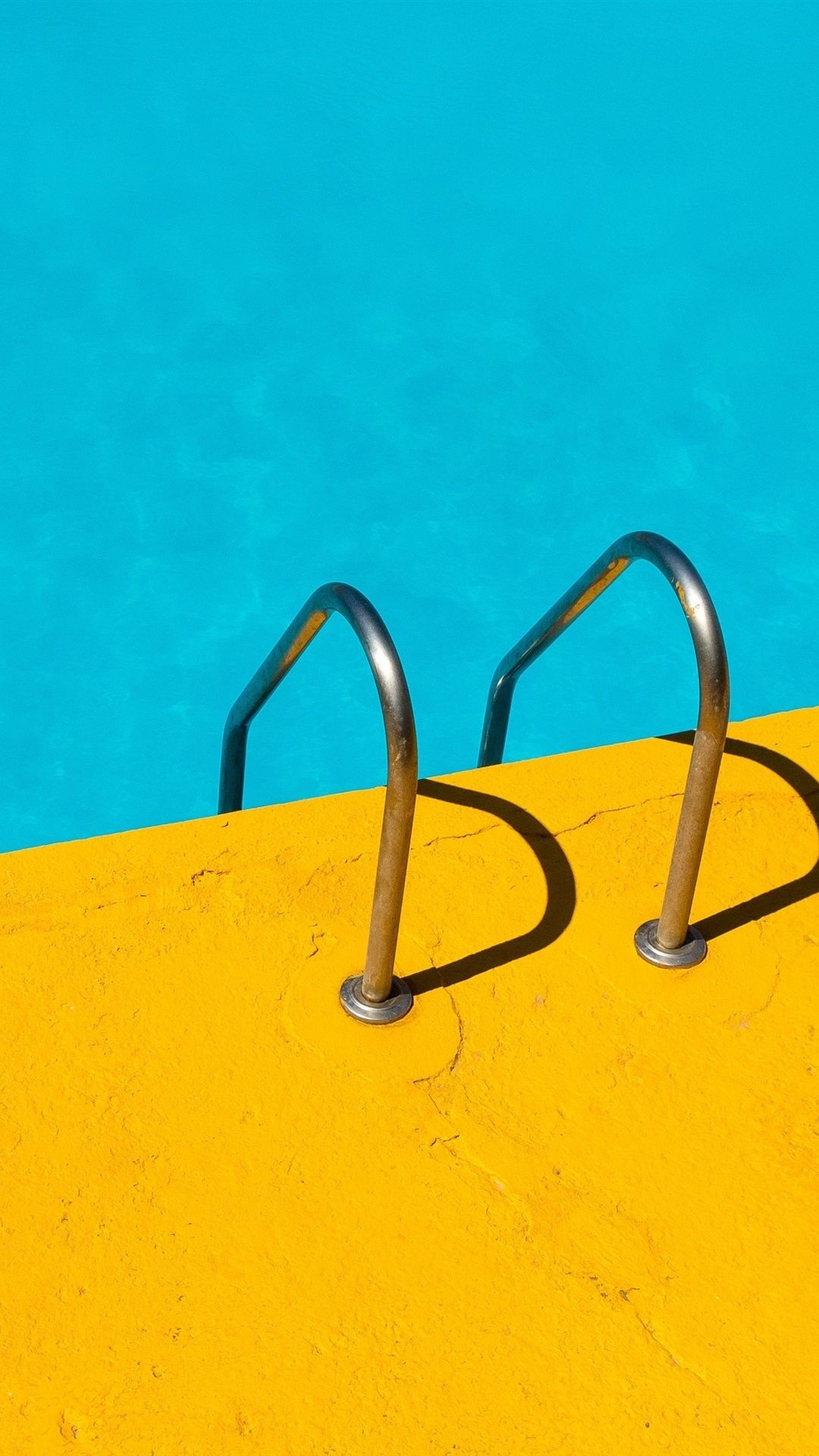 1080x1920 Handrail, Swim Pool, Blue And Yellow  IPhone 8 7 6 6S, Phone