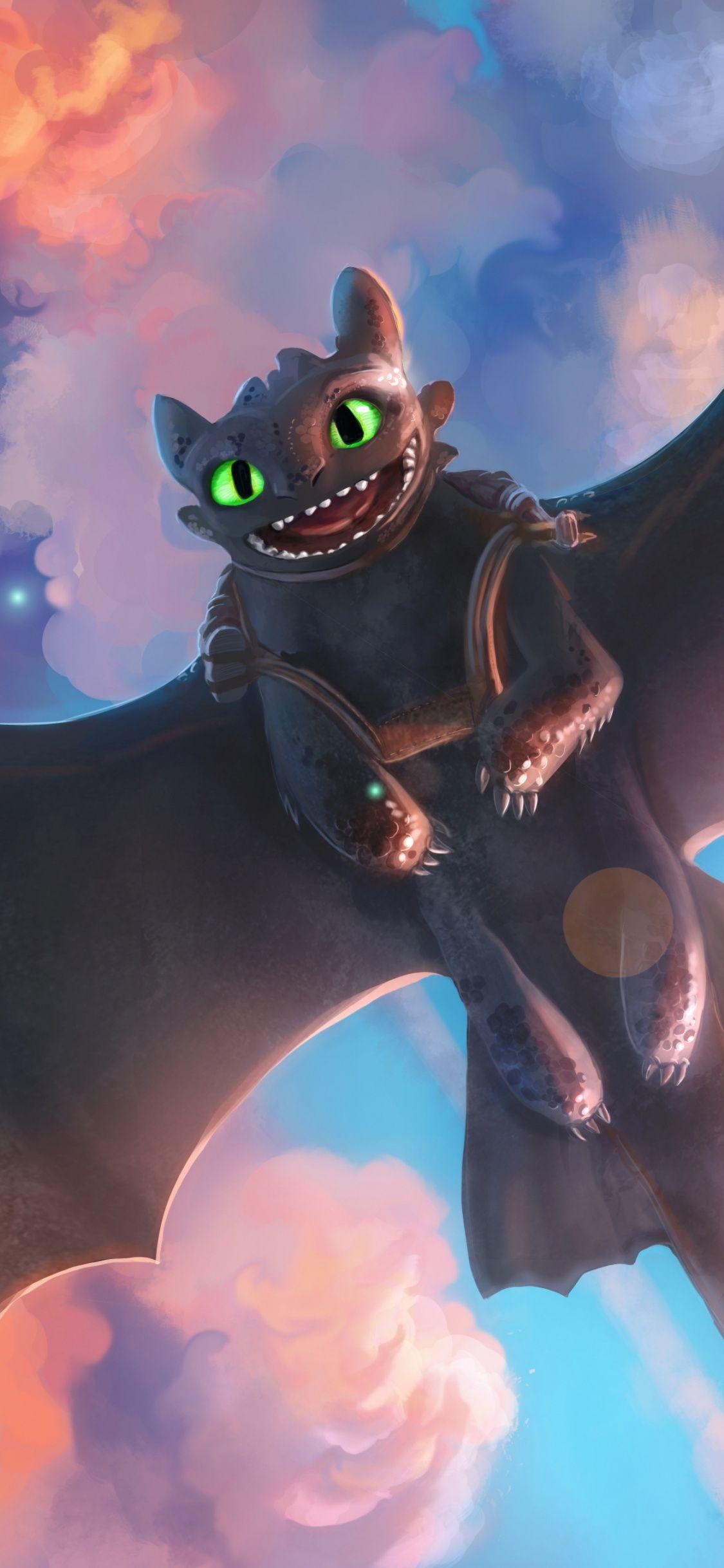 1130x2440 Toothless, night fury, dragon, How to Train Your Dragon, Phone