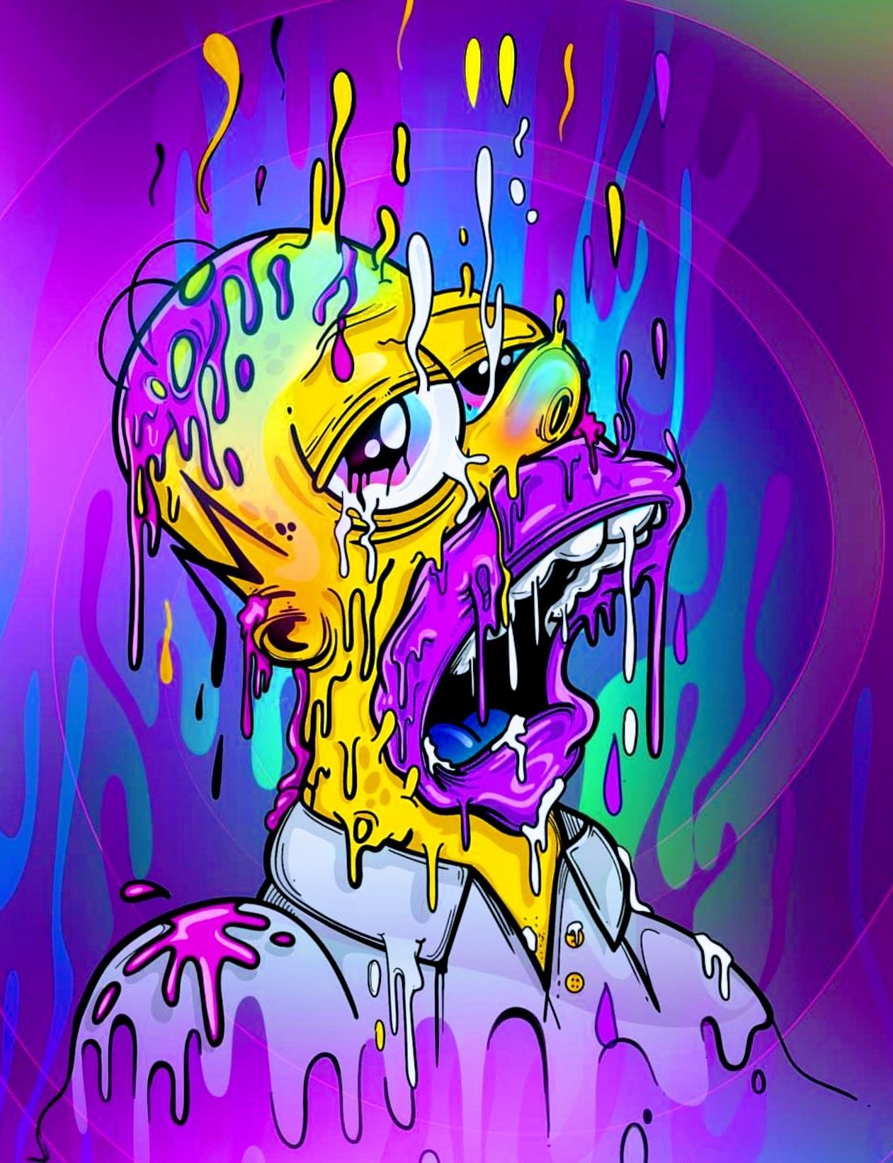 1270x1650 Melting Homer, The Simpsons. Simpsons art, Simpson wallpaper iphone, Trippy wallpaper, Phone