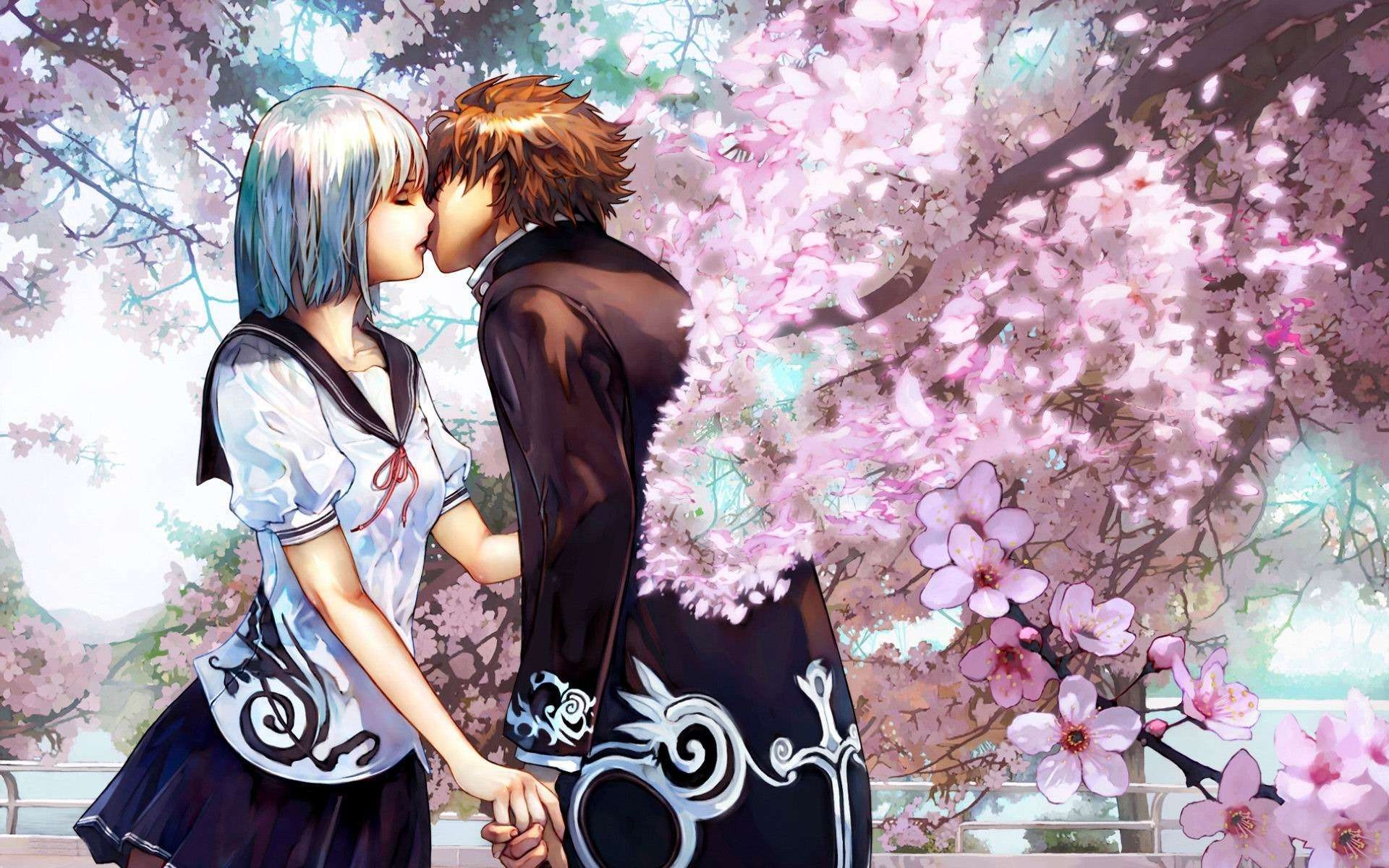 1920x1200 Anime Kiss Wallpaper Anime Cute Couple, Desktop