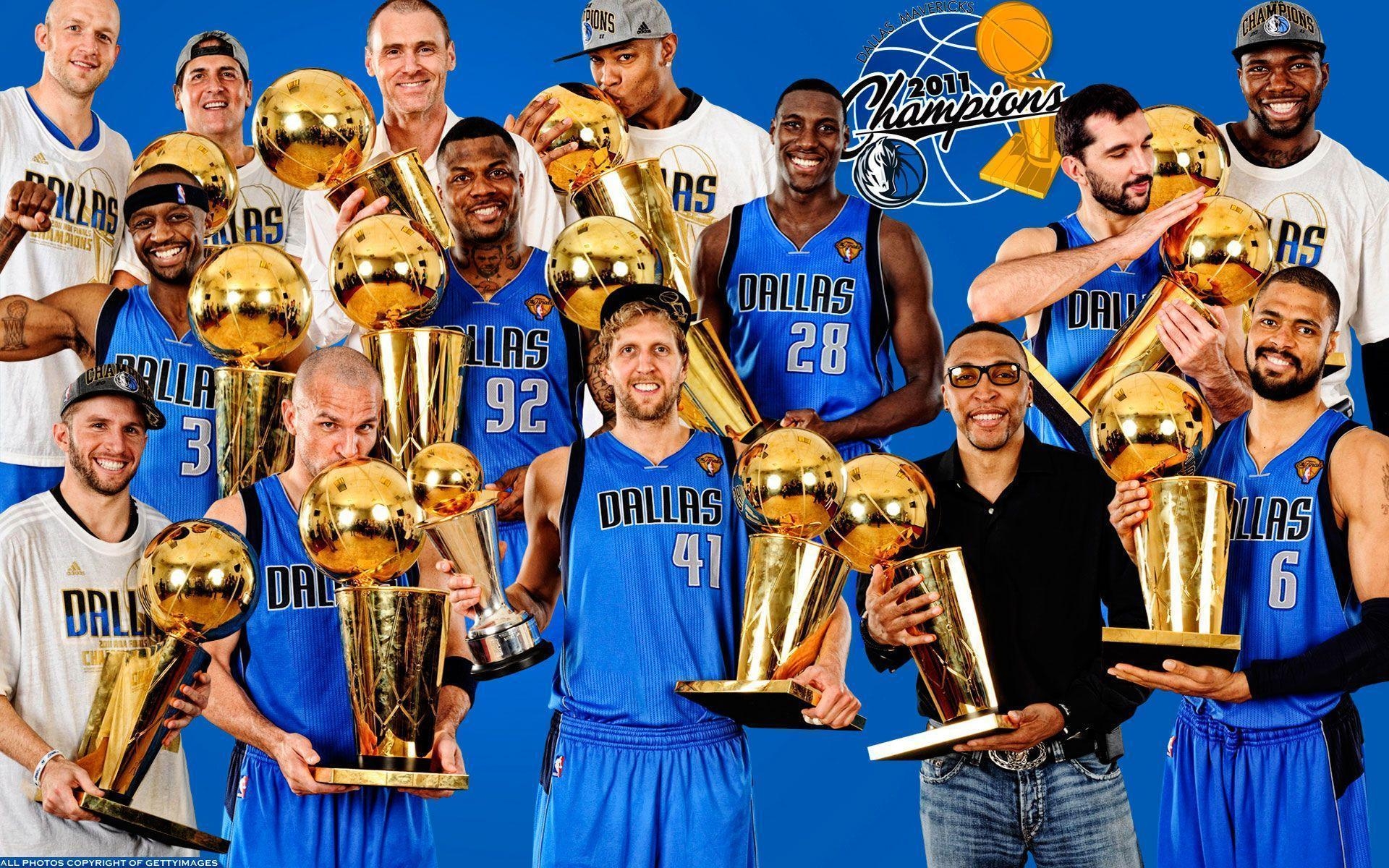 1920x1200 Dallas Mavericks 2011 Players With Trophies Widescreen Wallpaper, Desktop