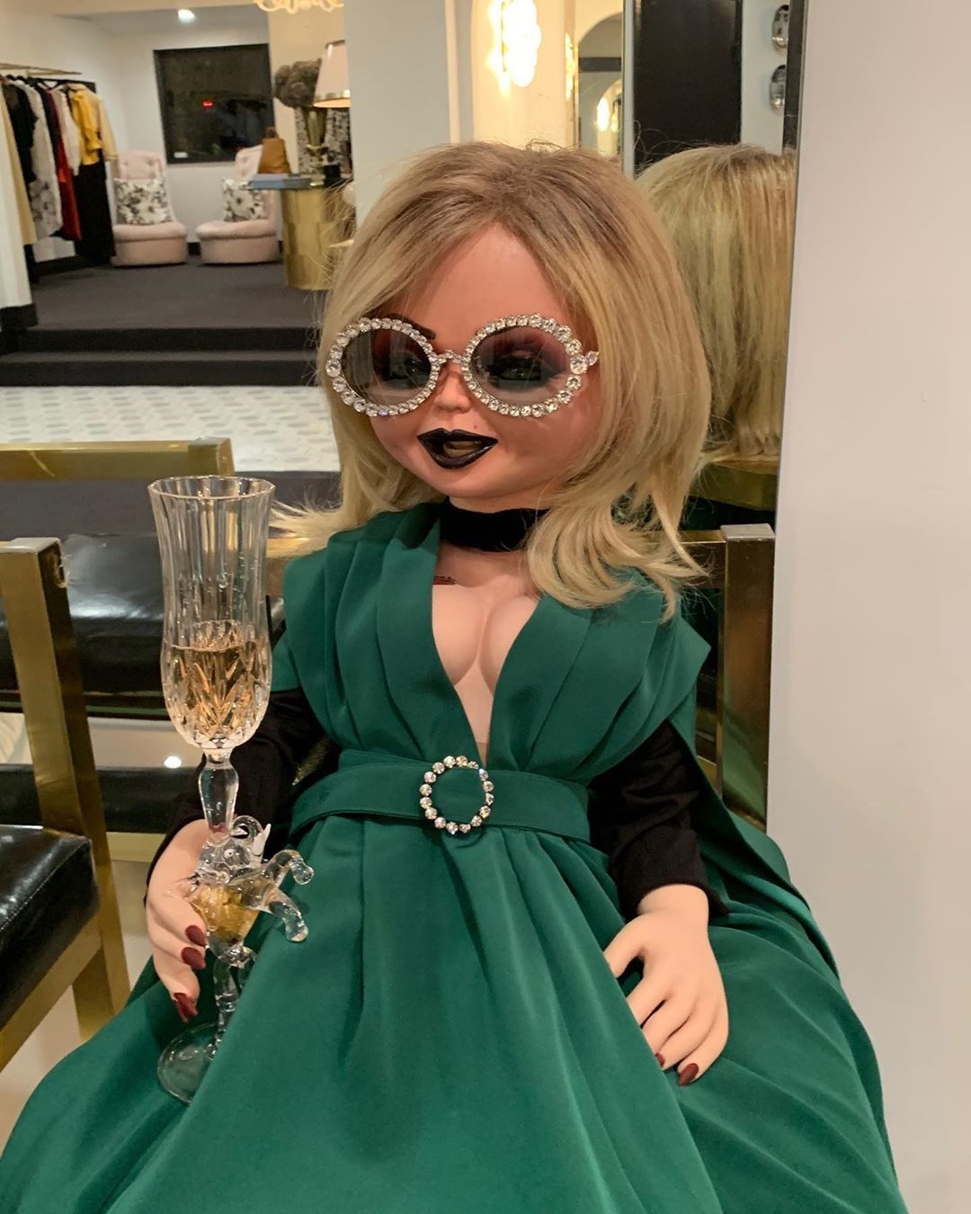 1080x1350 Jennifer Tilly on Instagram: “Tiffany likes to hang out in Sutton's glamorous new shop. She likes that Su. Bride of chucky, Tiffany bride of chucky, Tiffany bride, Phone