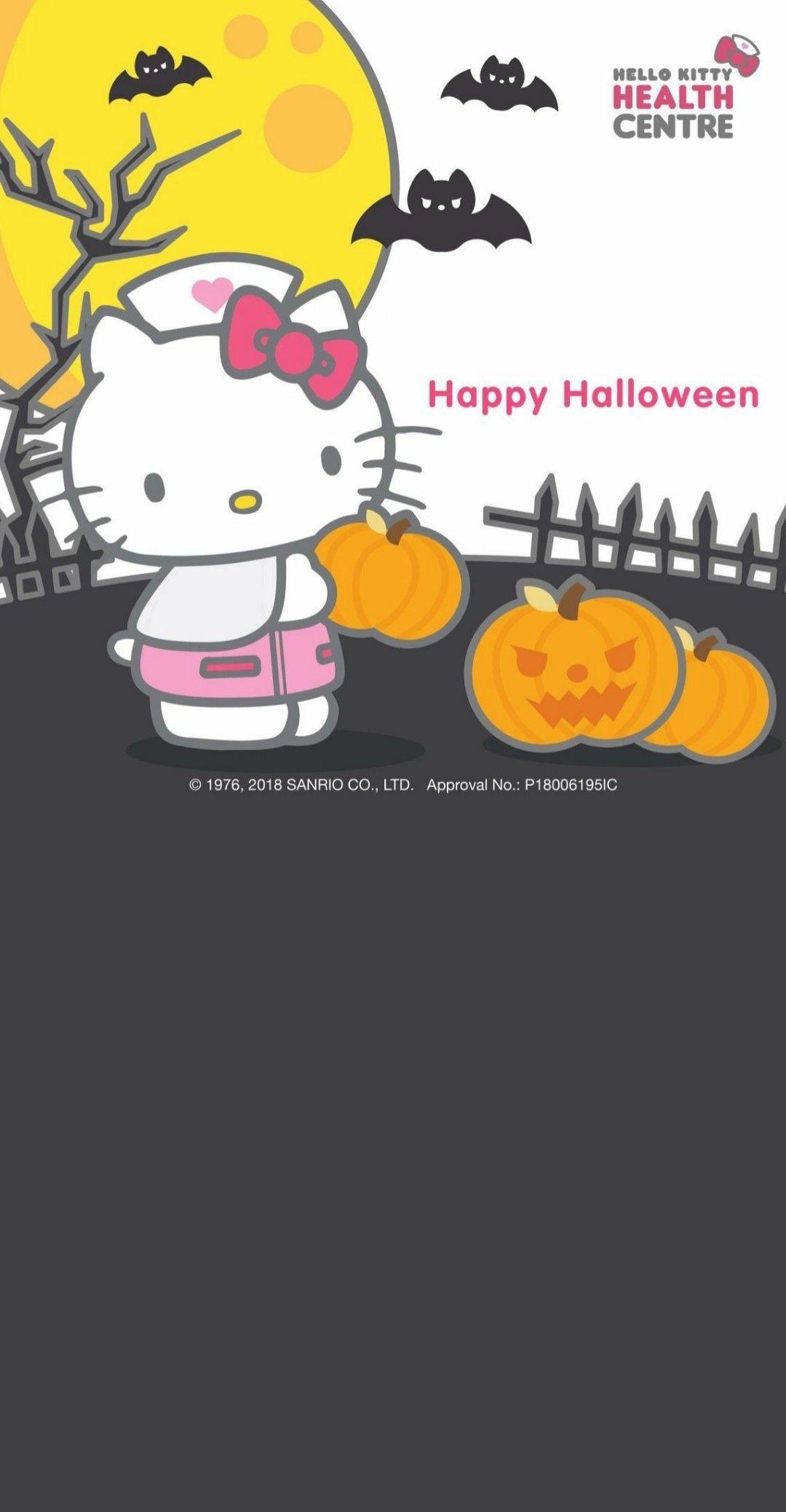 1080x2080 Hello Kitty Halloween Background, Phone