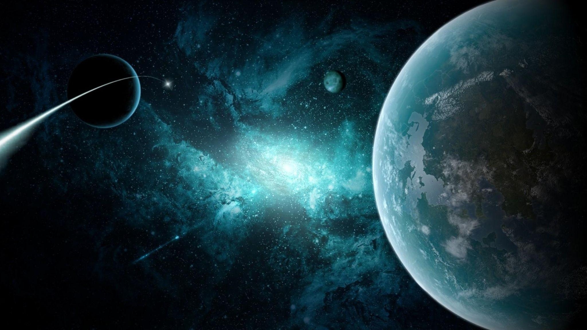 2050x1160 Download Wallpaper  Planets, Galaxies, Nebulae, Circle, Desktop