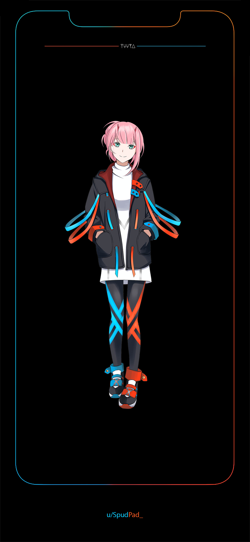 1060x2290 Re: Franxx Two (iPhone XS Max border), Phone