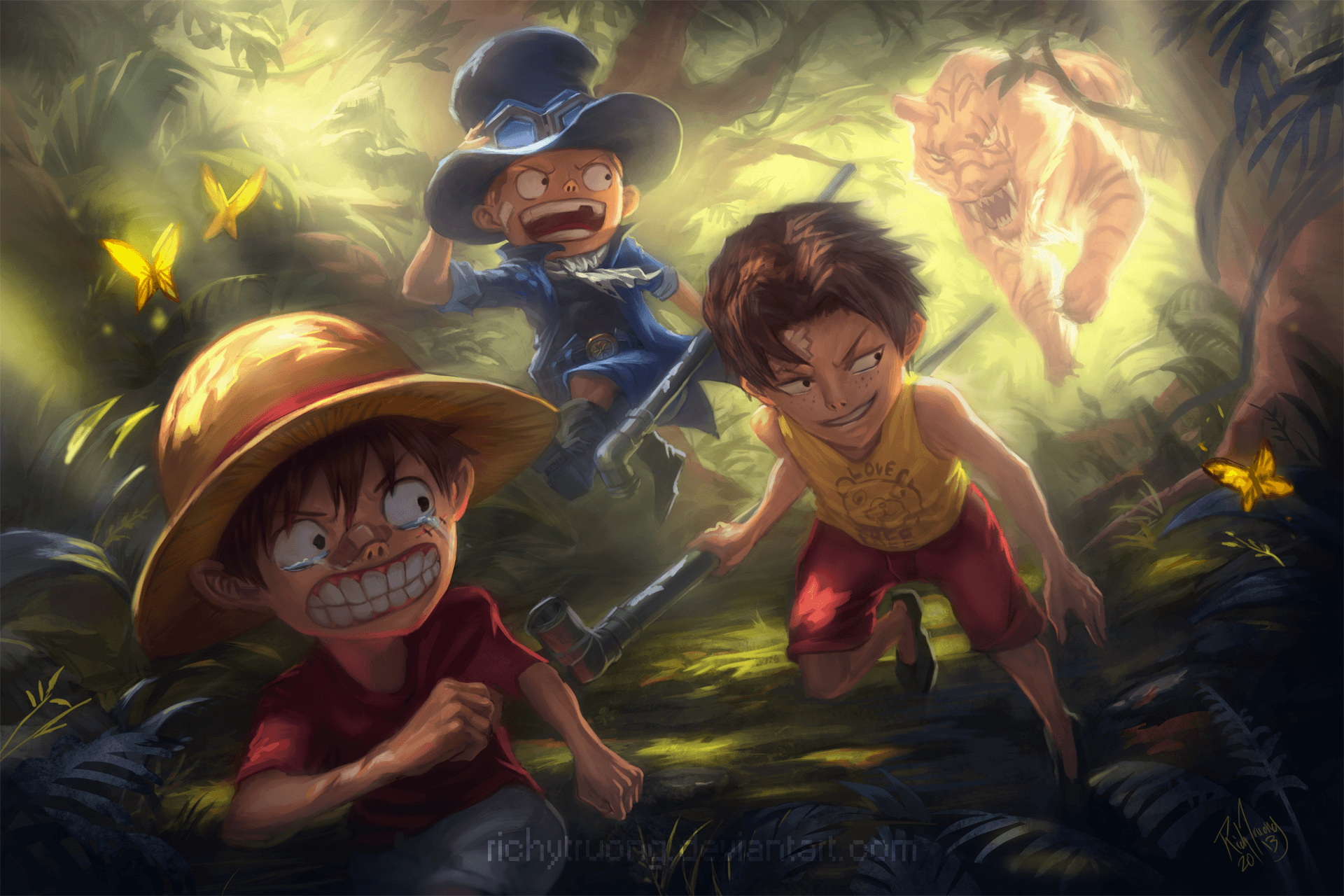 1920x1280 Luffy, Ace and Sabo Full HD Wallpaper, Desktop