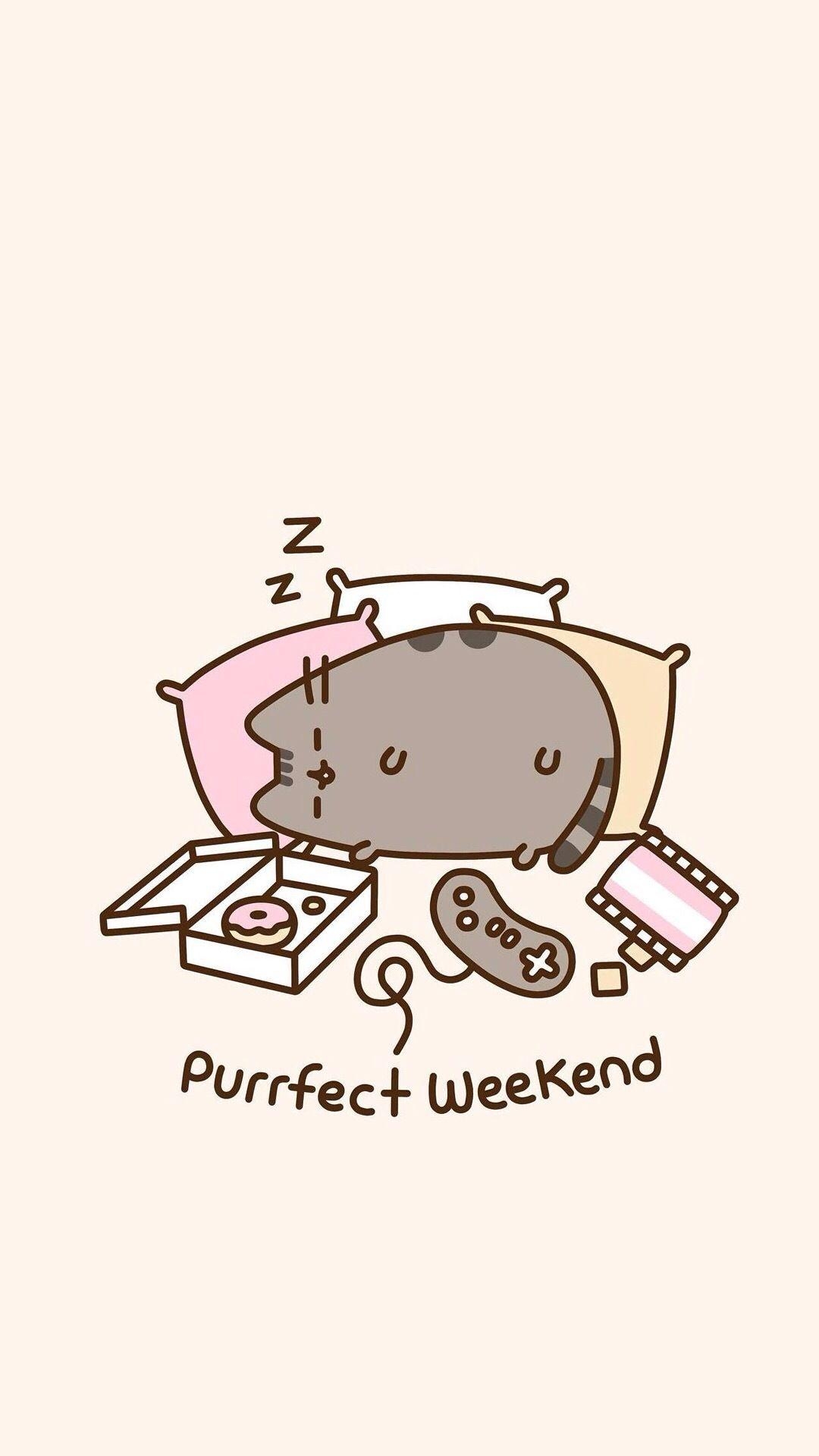 1080x1920 Pusheen (weekend), Phone