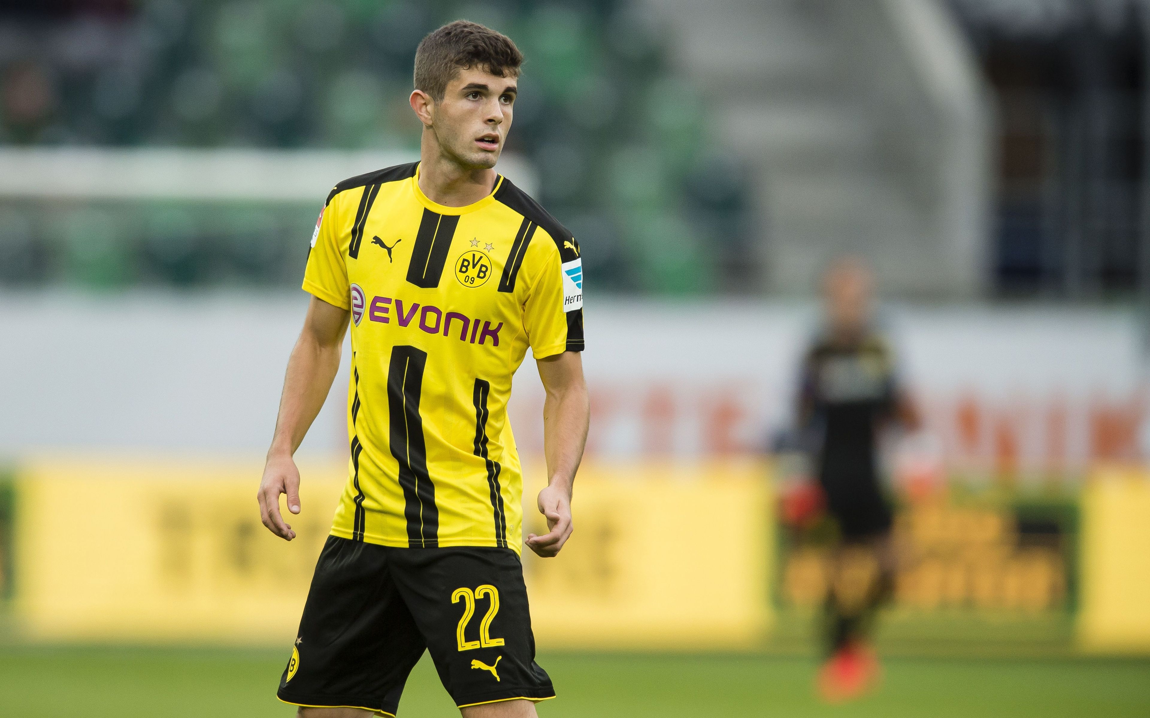 3840x2400 Download wallpaper Christian Pulisic, 4k, BVB, soccer, footballers, Desktop