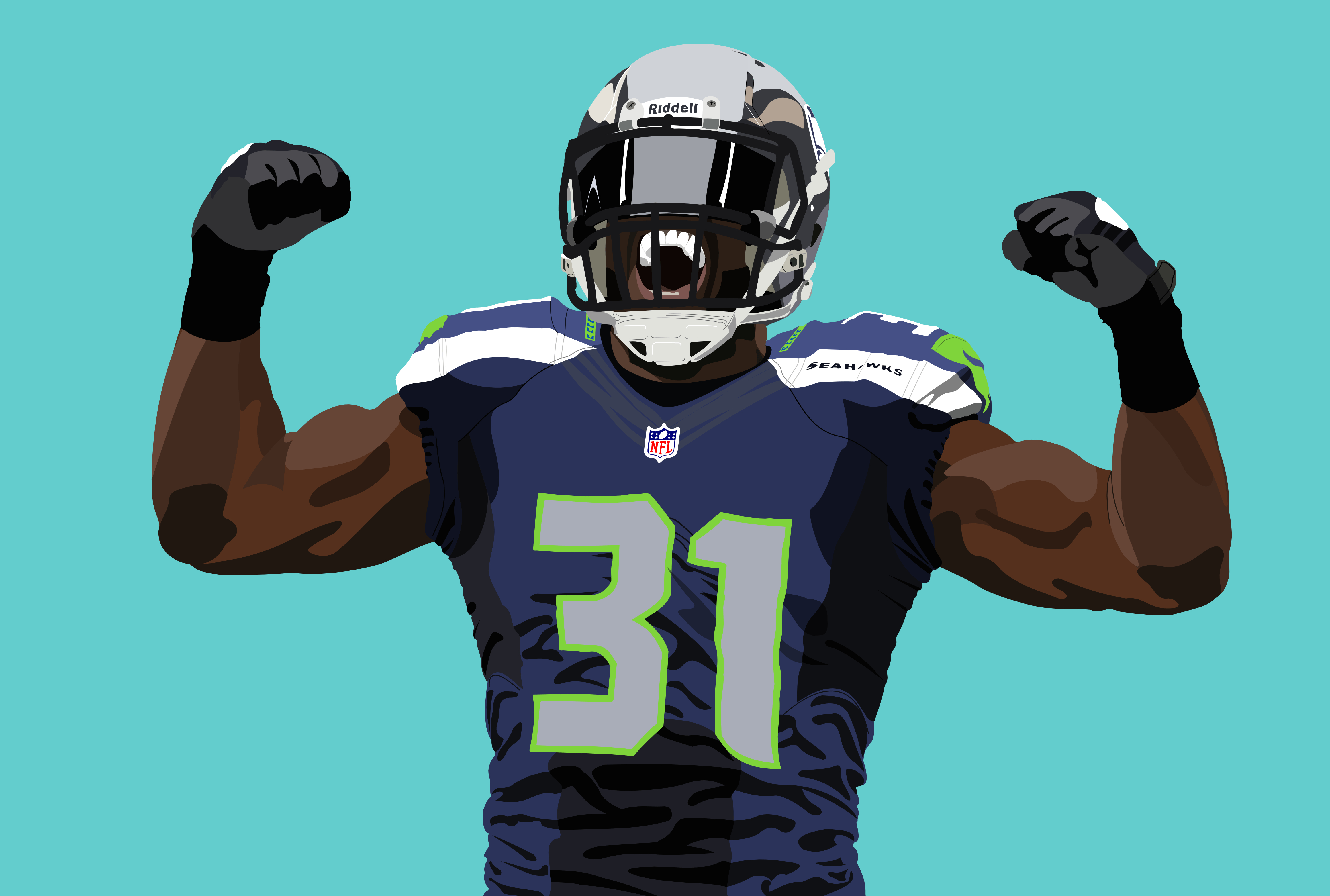 4650x3130 Vectorized Kam Chancellor, hope you guys like it!, Desktop