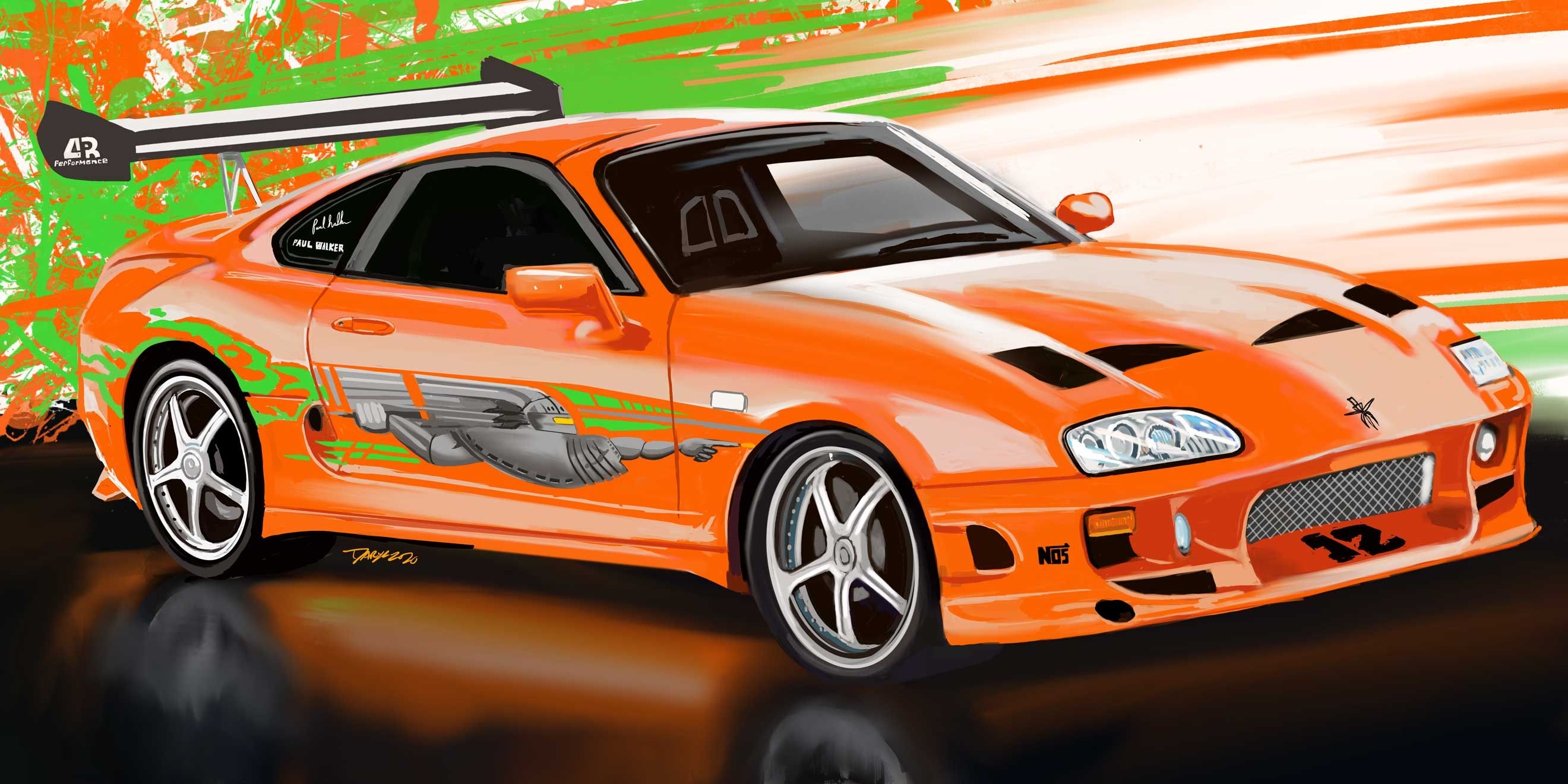 2640x1320 Paul Walker Supra Wallpaper Free Paul Walker Supra Background, Dual Screen