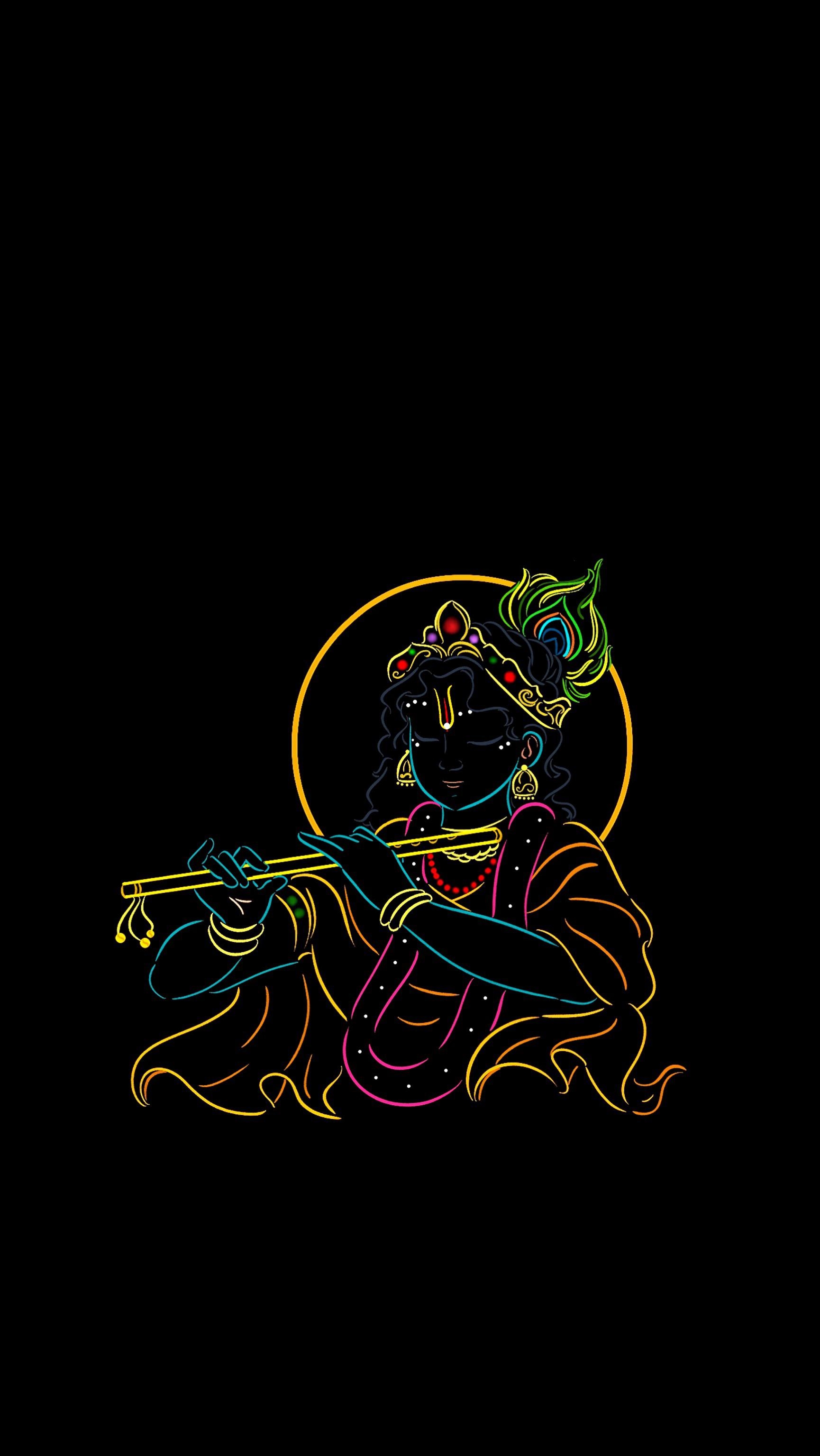 1730x3080 My Artwork of Lord Krishna Playing, Phone