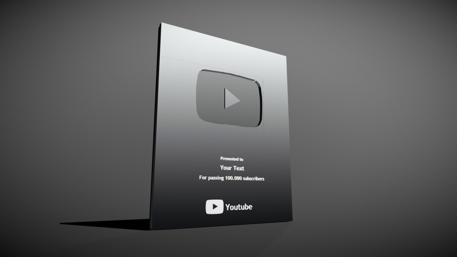 1920x1080 Youtube silver Play button Free 3D model by ARS 3D [6c41a59], Desktop