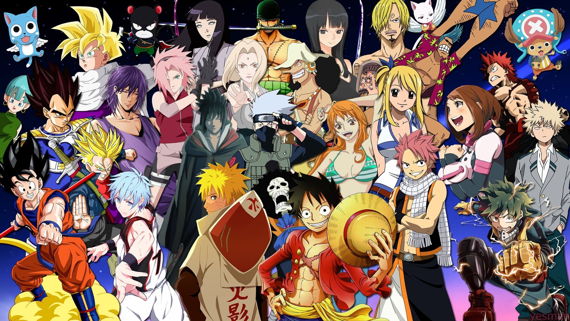 1920x1080 Assorted anime characters wallpaper, One Piece, Dragon Ball, Desktop