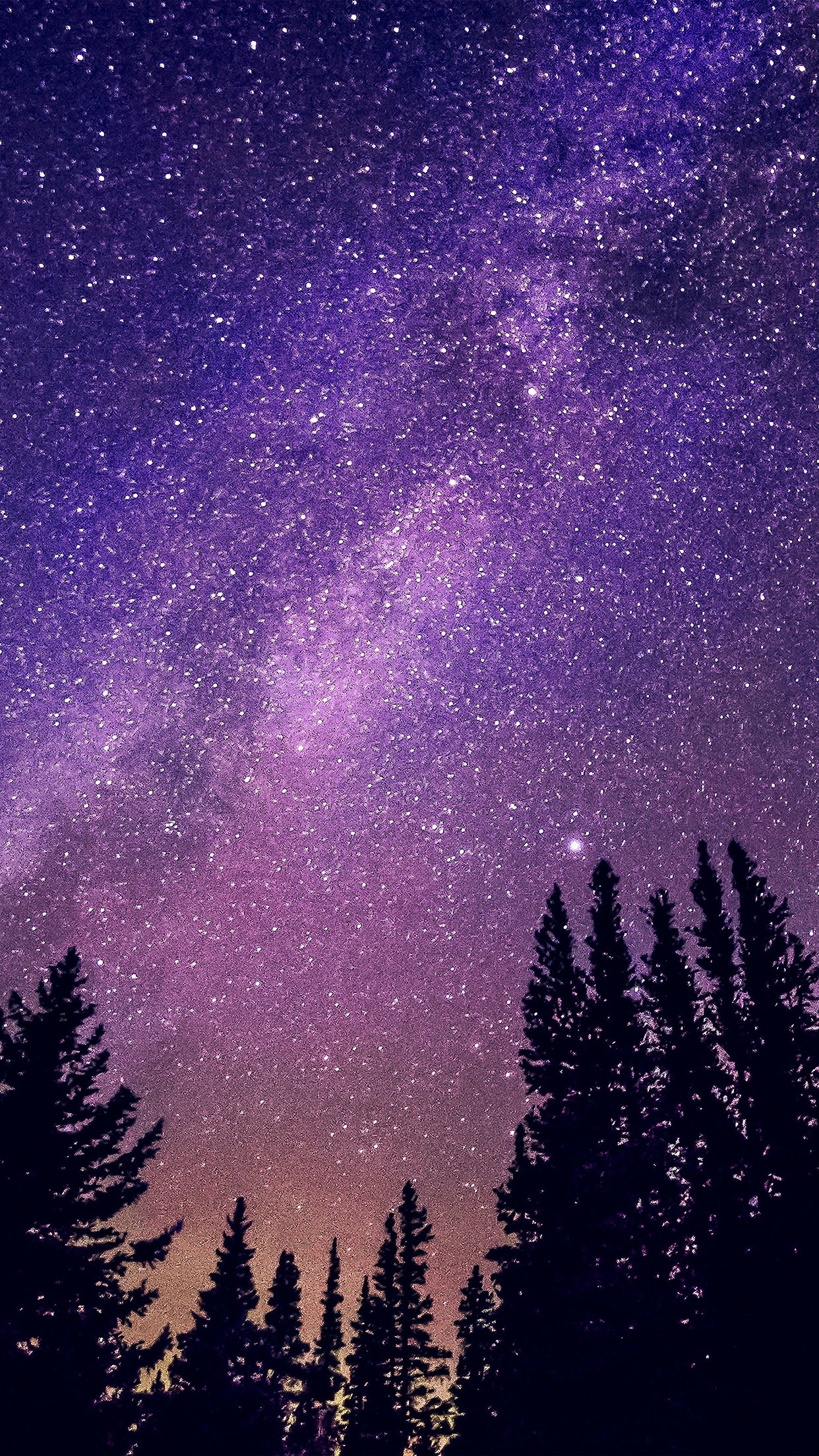 1250x2210 iPhone X wallpaper. night starry sky aurora winter blue purple, Phone