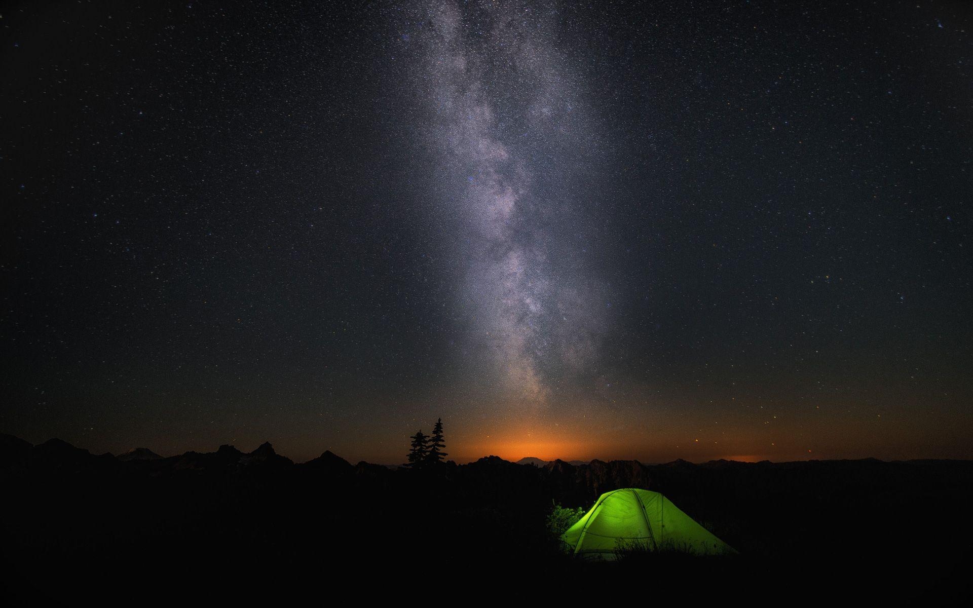 1920x1200 Night Camp Sky Stars Wallpaper, Desktop