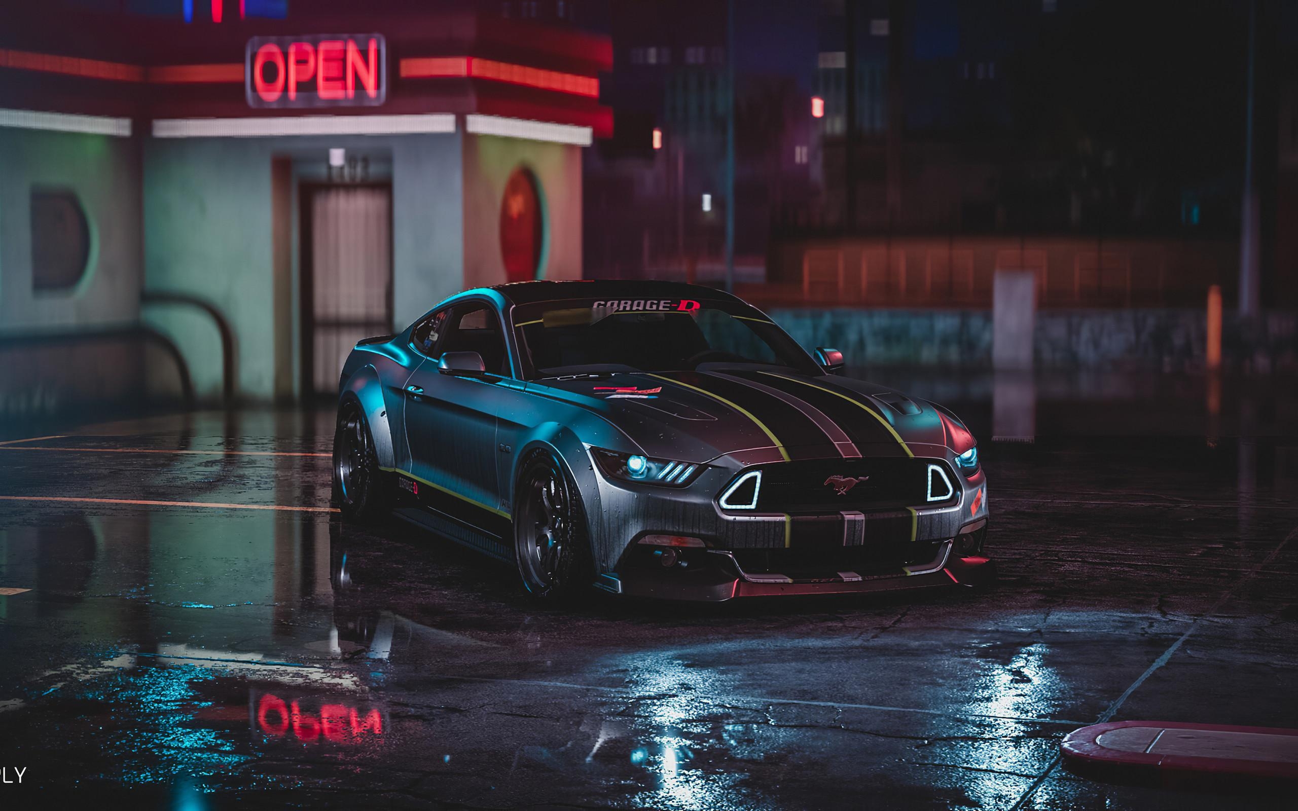 2560x1600 Ford Mustang Gt Neon Harmony 4k  Resolution HD, Desktop