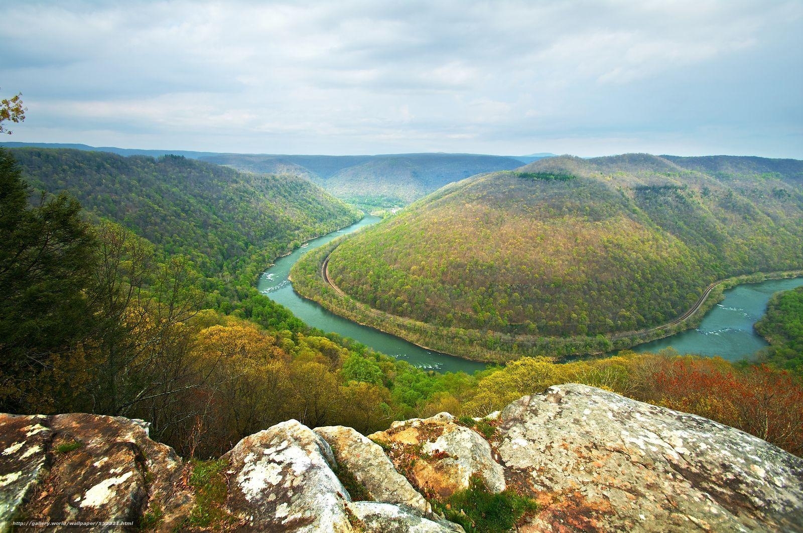 1600x1070 Download wallpaper New River Gorge, Grandview State Park, West, Desktop