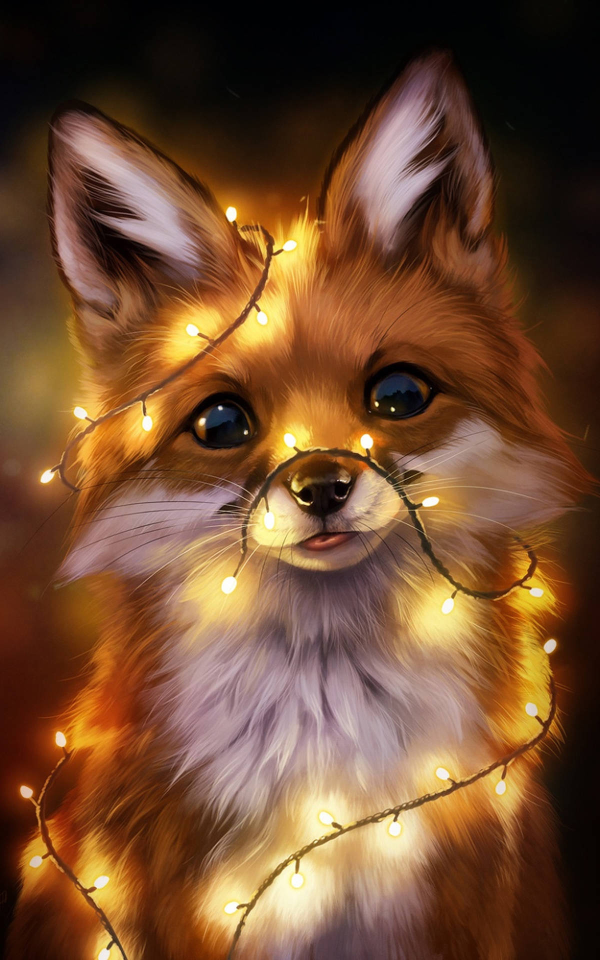 1200x1920 Download Cute Fox Wild Animal Art Wallpaper, Phone