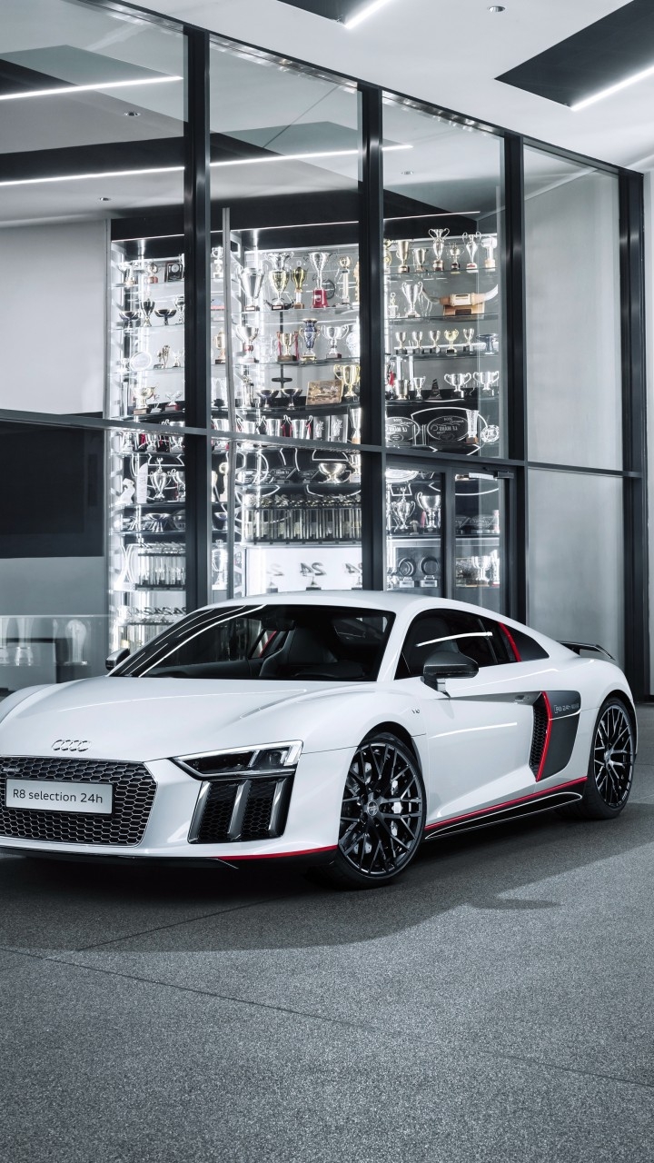 720x1280 Wallpaper Audi R8 V10 Plus selection 24h, supercar, electric cars, white, Cars & Bikes, Phone