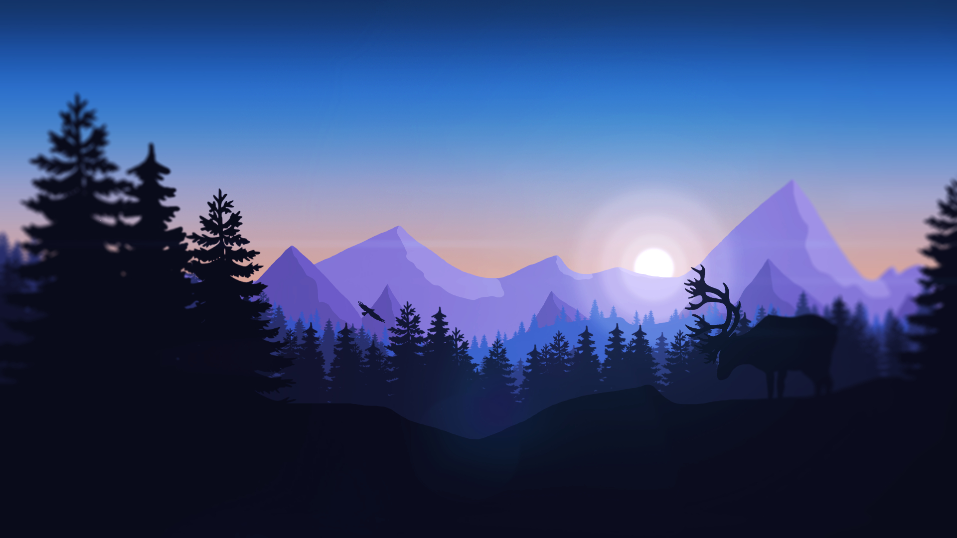 1920x1080 #Firewatch, #animals, #mountains, #forest, #minimalism wallpaper. Mocah.org HD Desktop Wallpaper, Desktop