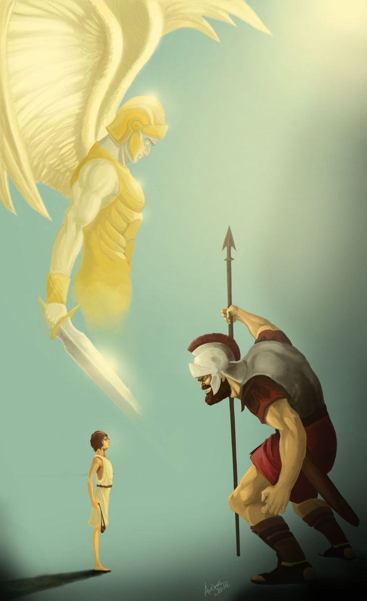 740x1210 david and goliath picture with angel picture, Bible picture, Picture of jesus christ, Phone