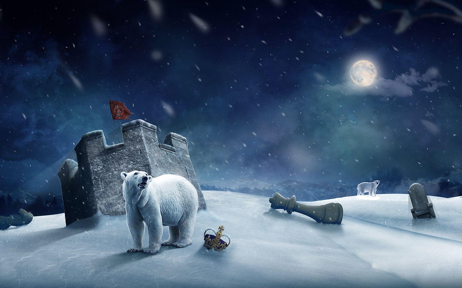 1920x1200 Christmas Polar Bear Wallpaper, Desktop