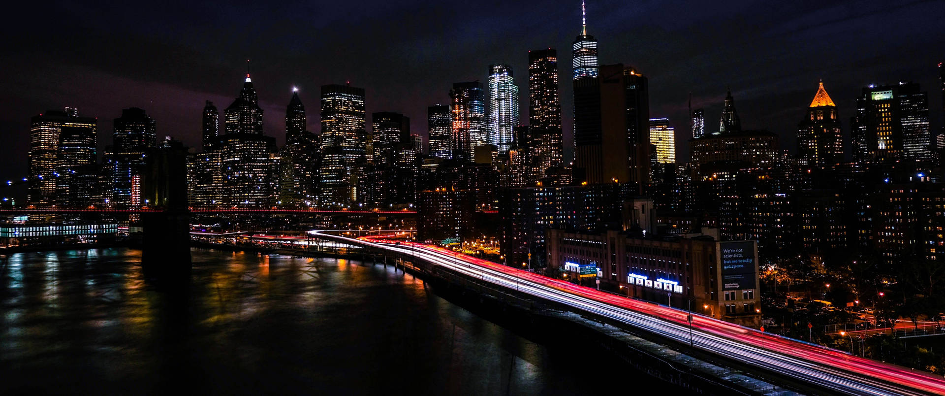 1920x810 Dark New York City Background Wallpaper, Dual Screen