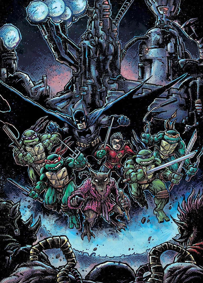 850x1190 Download Teenage Mutant Ninja Turtles Comic Book In Gotham City Wallpaper, Phone