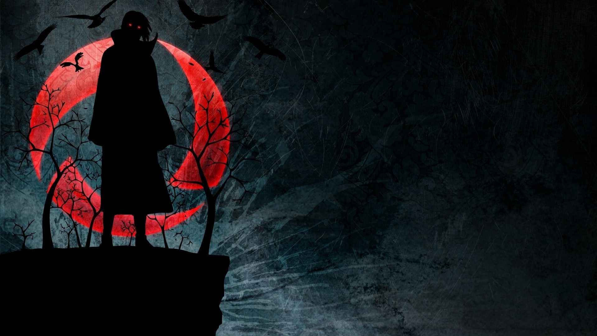 1920x1080 1600x1200 uchiha itachi anbu silhouette moon wallpaper JPG 160 kB, Desktop