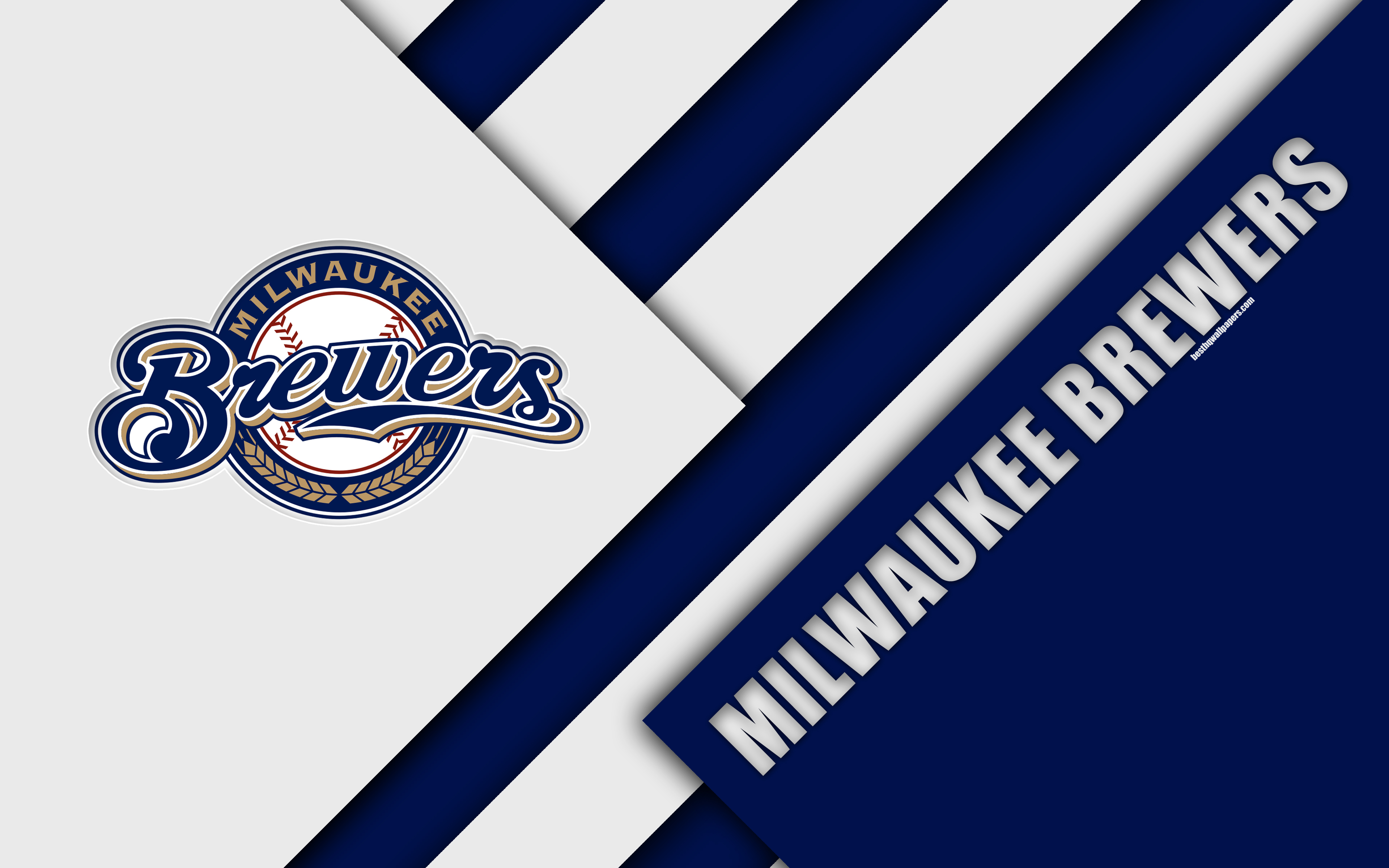 3840x2400 Download wallpaper Milwaukee Brewers, MLB, 4k, National League, Desktop