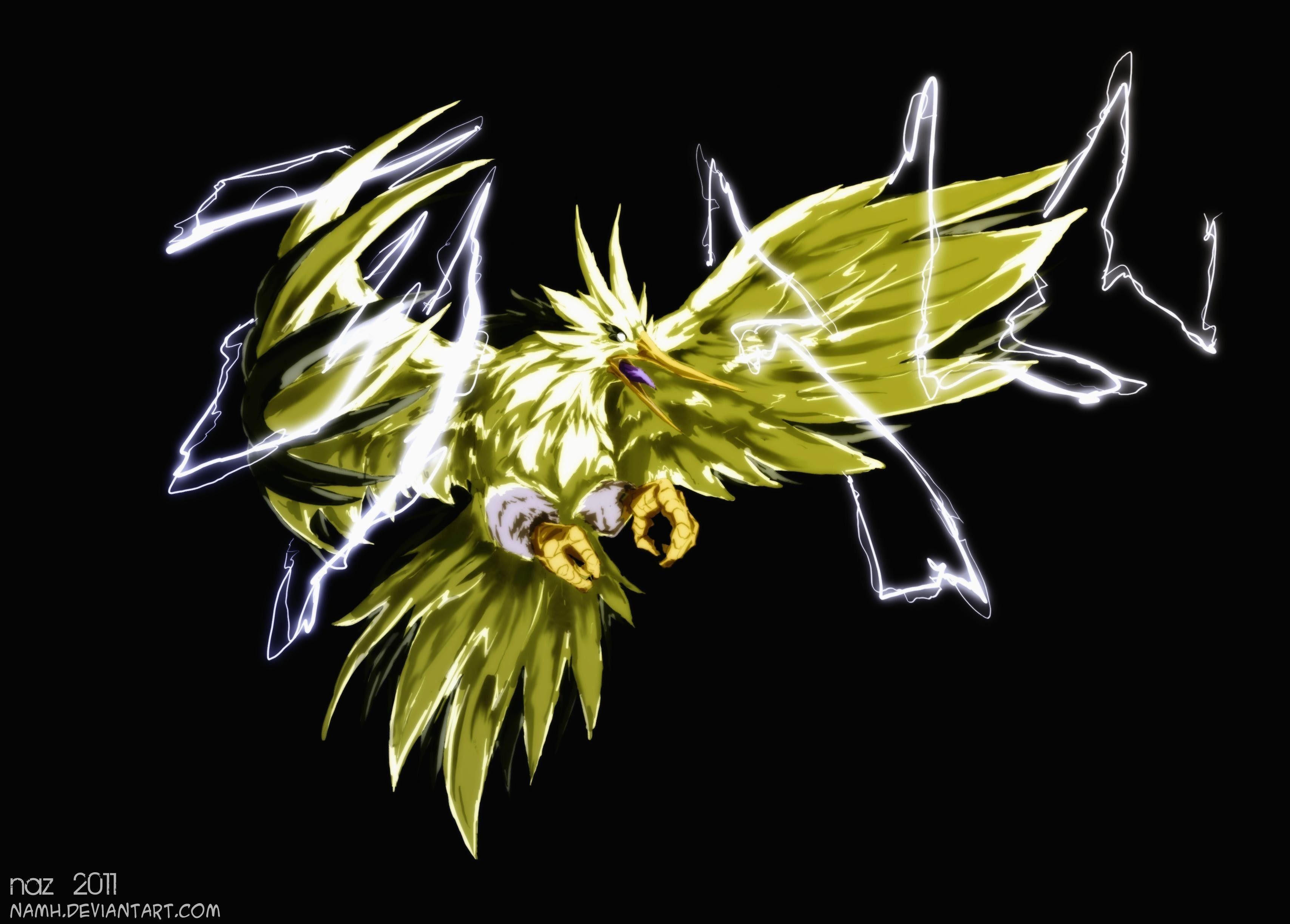 3420x2450 pokemon birds digital art artwork zapdos black, Desktop