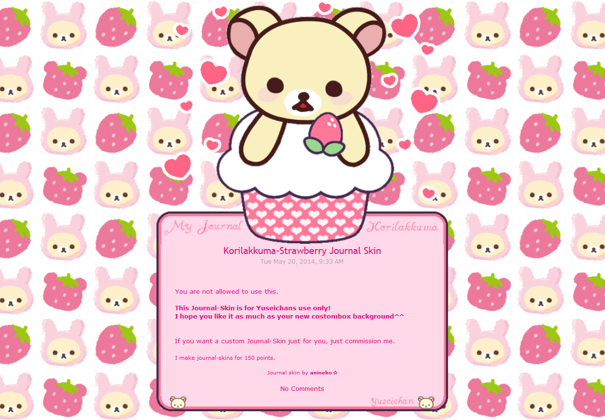 1250x870 Korilakkuma Strawberry Journal, Desktop