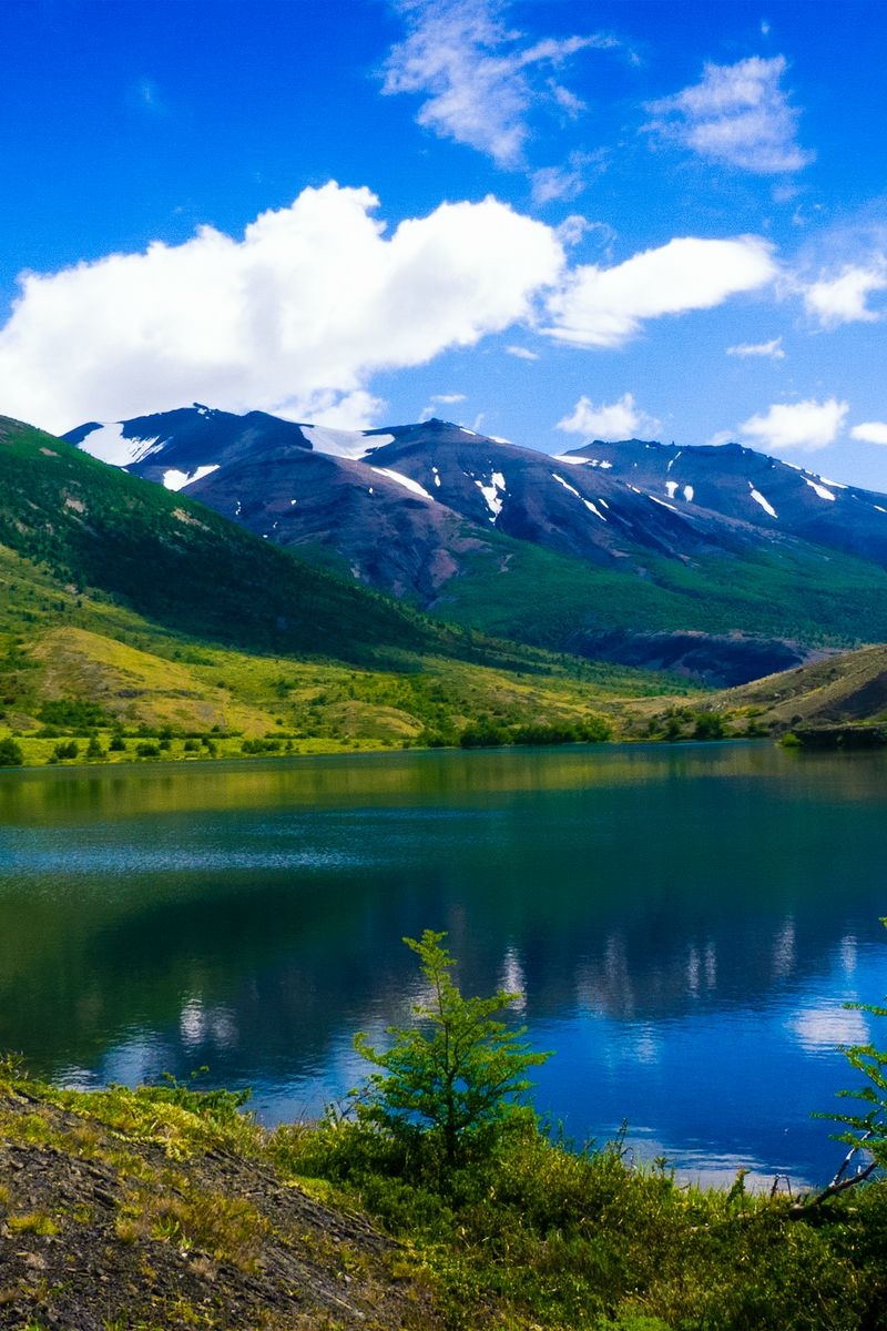 800x1200 Download Wallpaper  Mountains, Lake, Grass, Sky, Summer, Torres Del Paine, Chile, Patagonia Iphone 4s 4 For Parallax HD Background, Phone