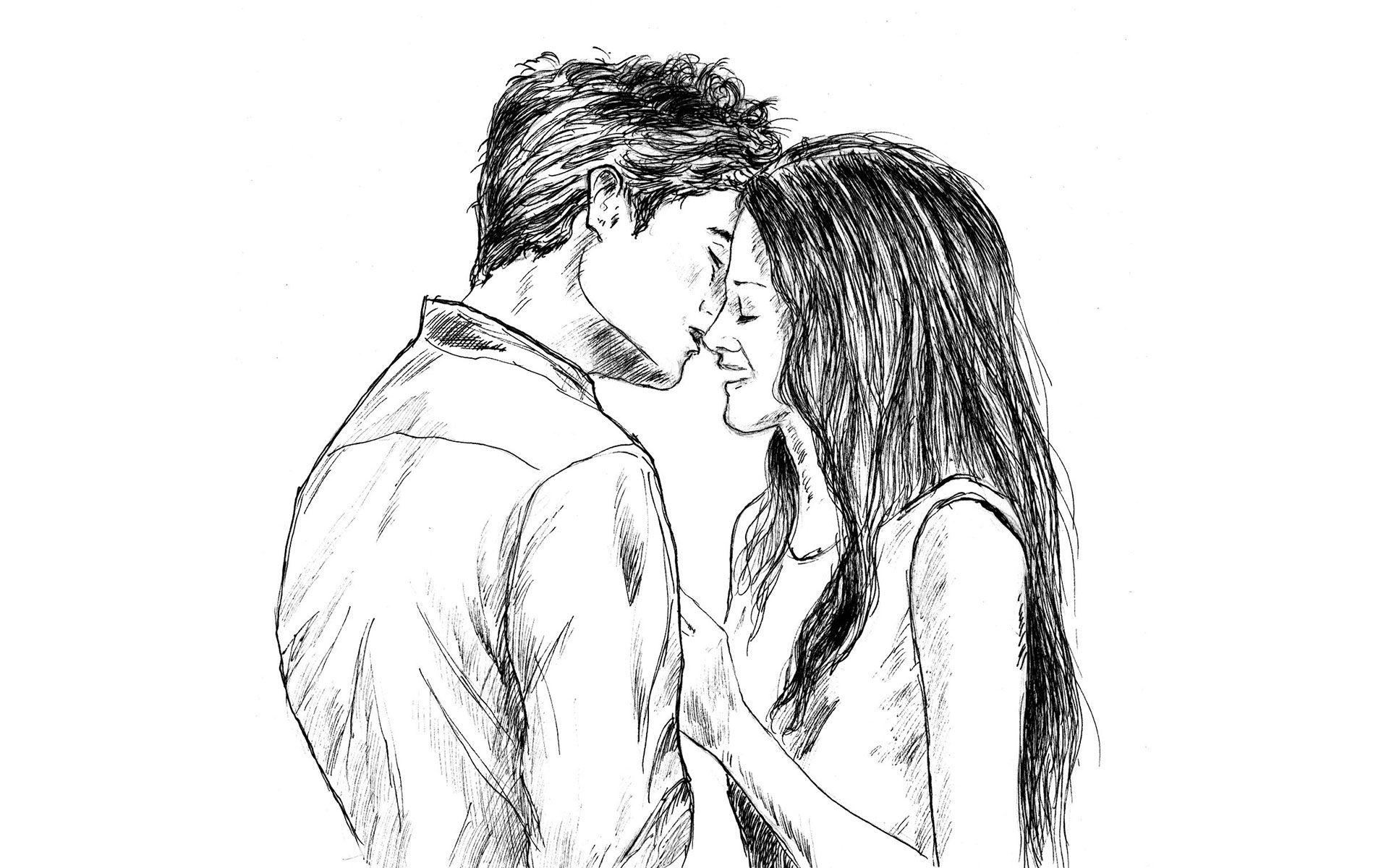 1920x1200 Cute love drawings pencil art. HD romantic sketch wallpaper, Desktop