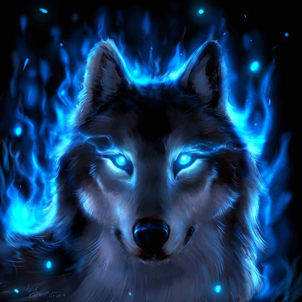 1030x1030 Anime Fire Wolf Wallpaper, Phone