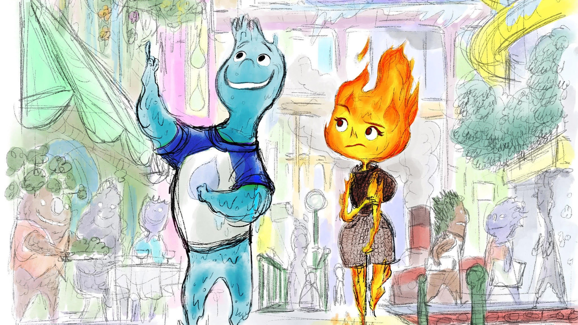 1920x1080 Elemental: Pixar's latest film debuts concept art, Desktop