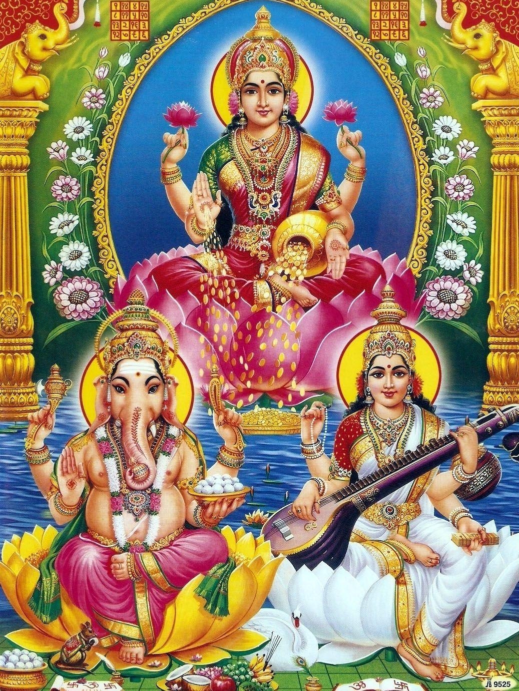 1040x1380 Laxmi Ganesh Saraswati. Ganesha picture, Ganesha, Cute cartoon wallpaper, Phone