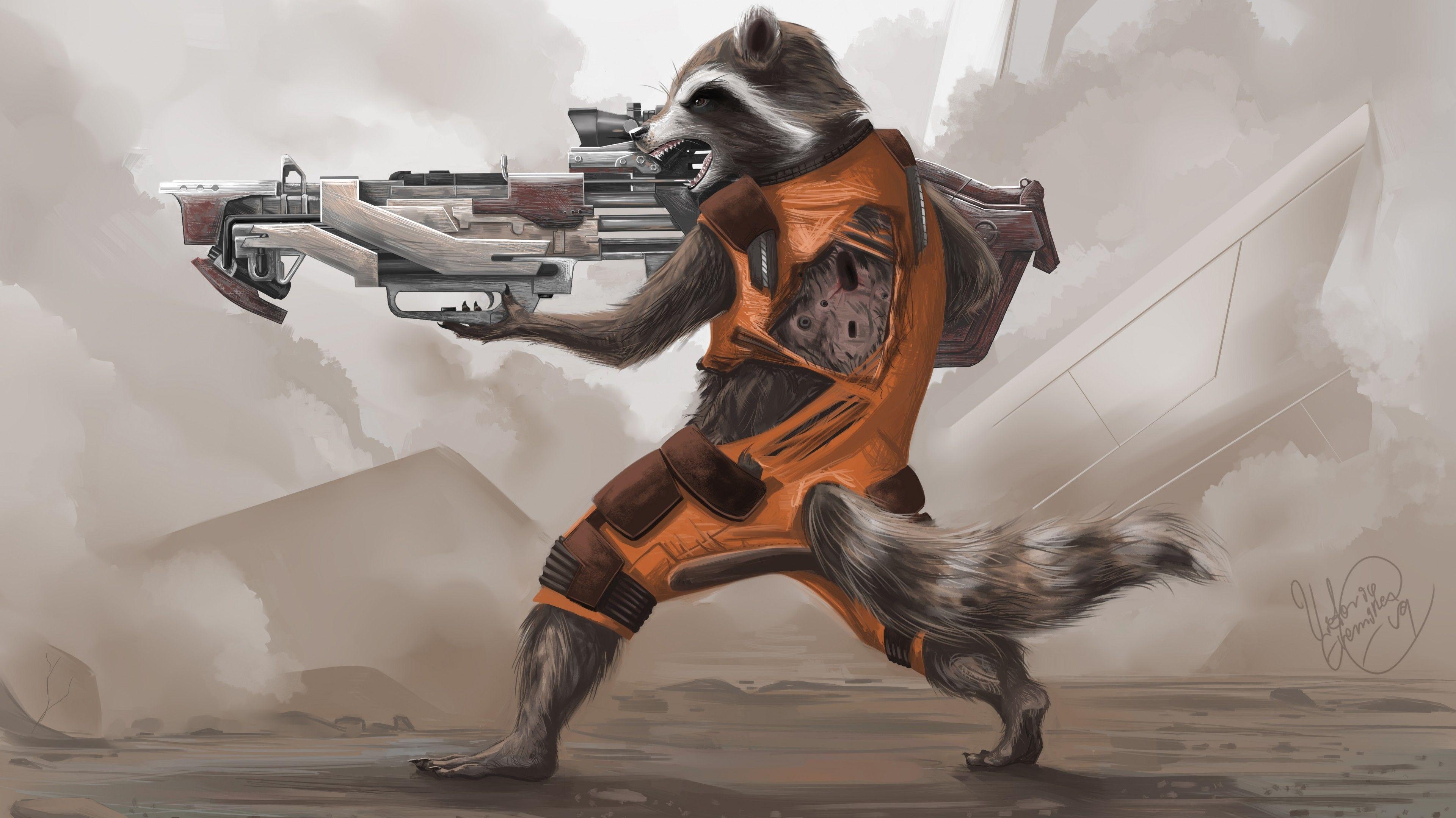 3840x2160 Wallpaper Rocket Raccoon, Superhero, 4K, Movies, Desktop