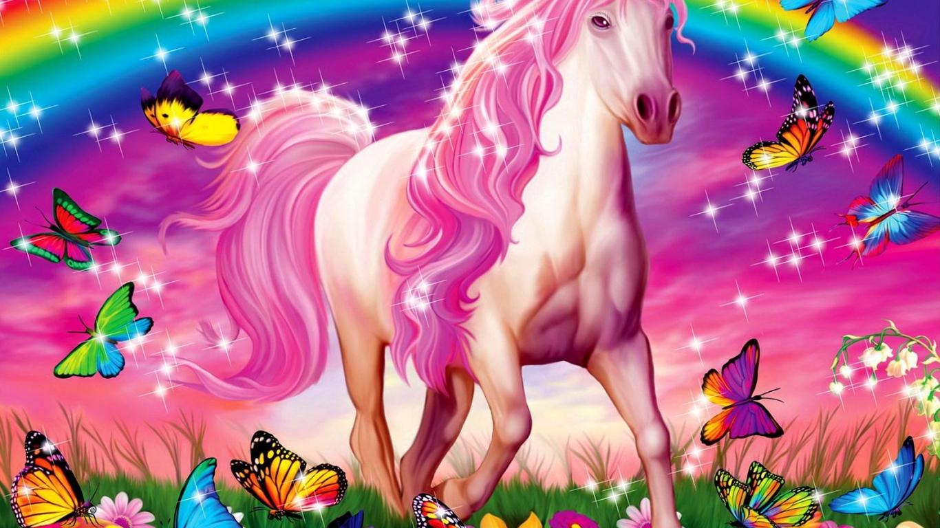 1370x770 Pink Unicorn Wallpaper, Desktop