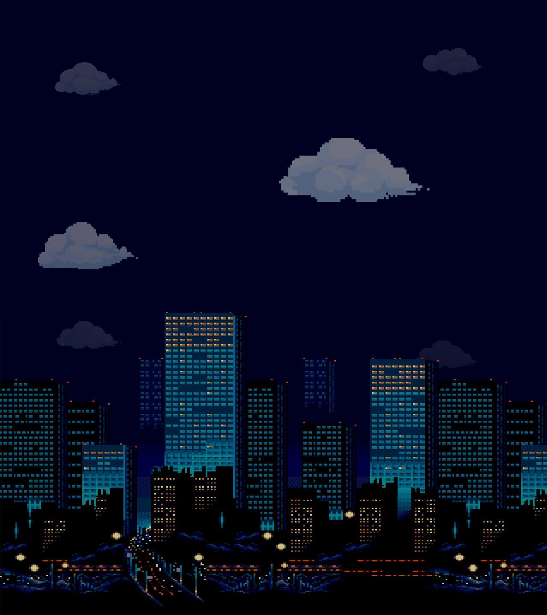 1920x2160 Stacked Monitor Wallpaper Art City Night, Phone