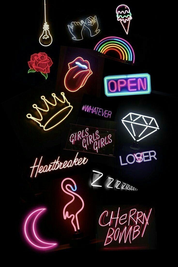 740x1110 Neon Lights Patchwork. Wallpaper for Your Phone. iPhone wallpaper, Phone