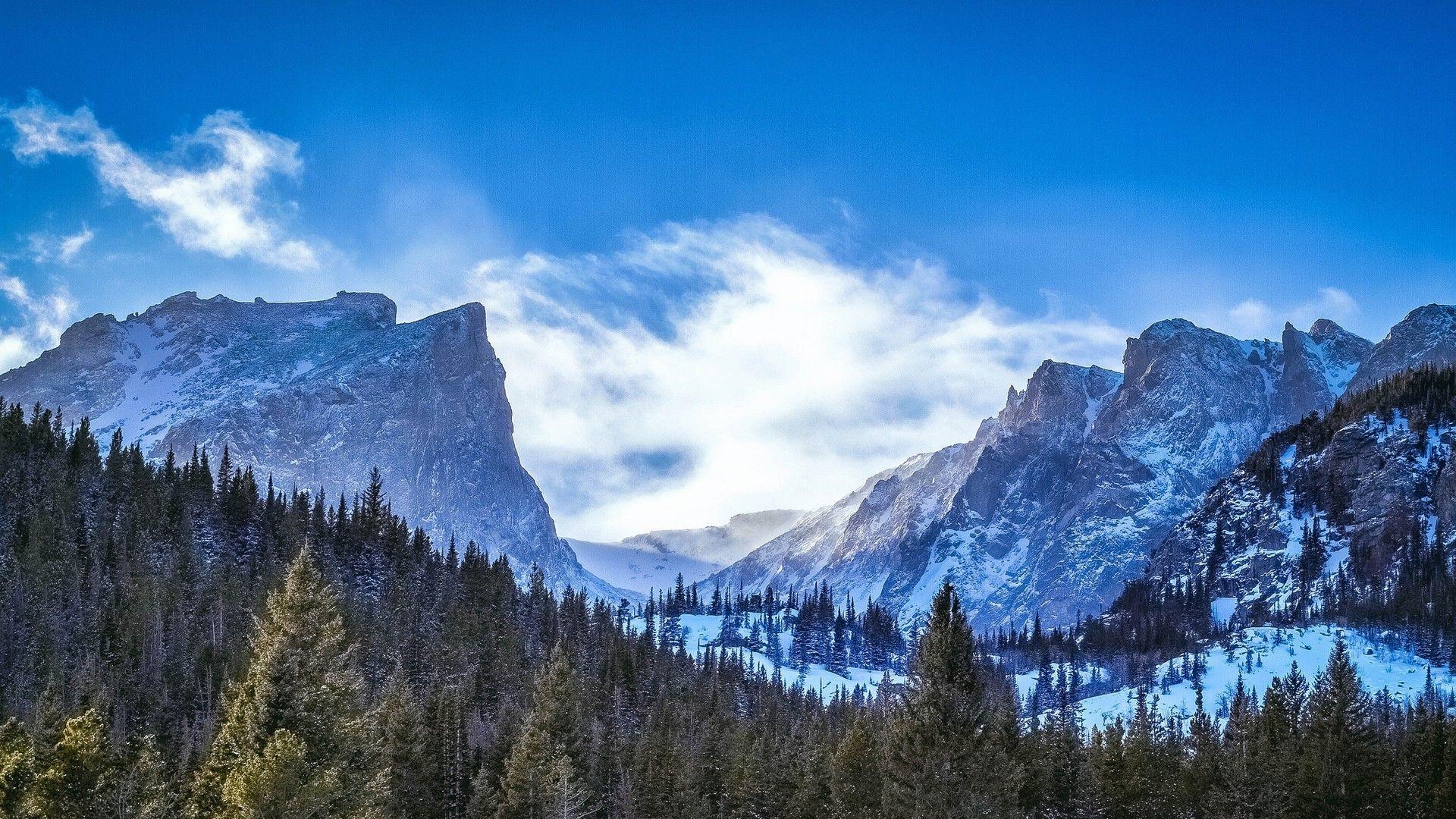 1920x1080 Mountain: Rocky Mountain National Park Colorado Cliffs Clouds, Desktop