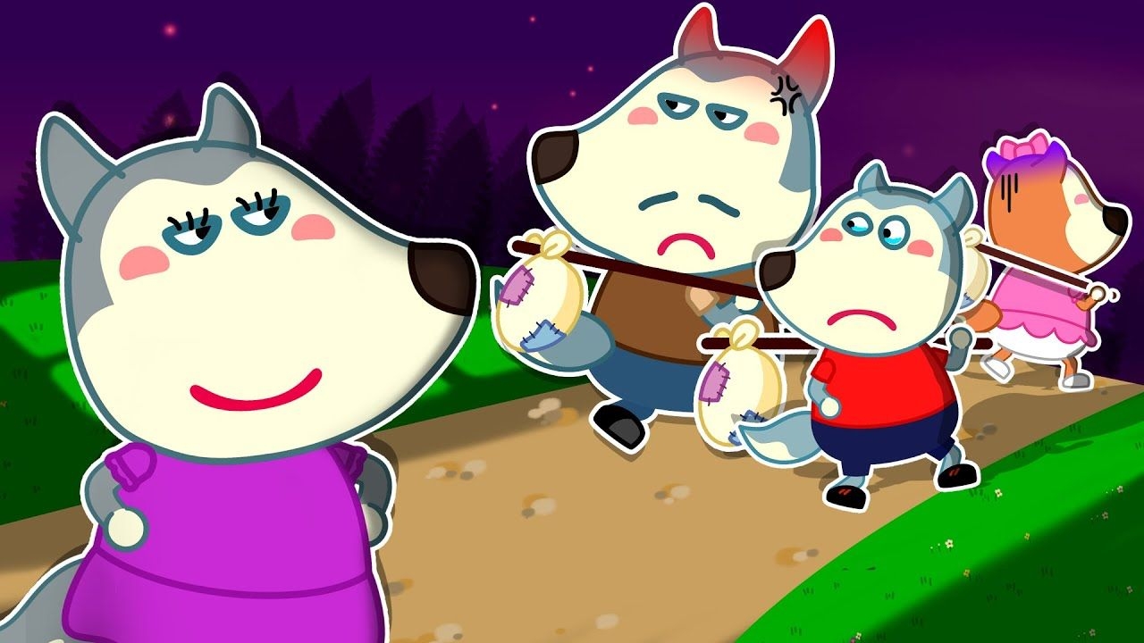 1280x720 Wolf Family⭐️ No No, Please Come Back Home! Kids Stories about Family. Kids Cartoon. Funny cartoon gifs, Stories for kids, Cartoon kids, Desktop