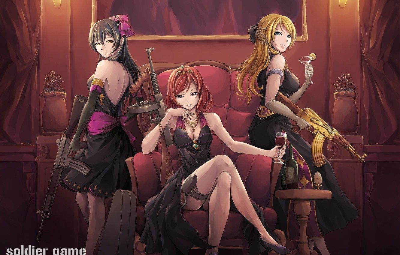 1340x850 Wallpaper Weapons, Anime, Mafia, Love- live image for desktop, section прочее, Desktop